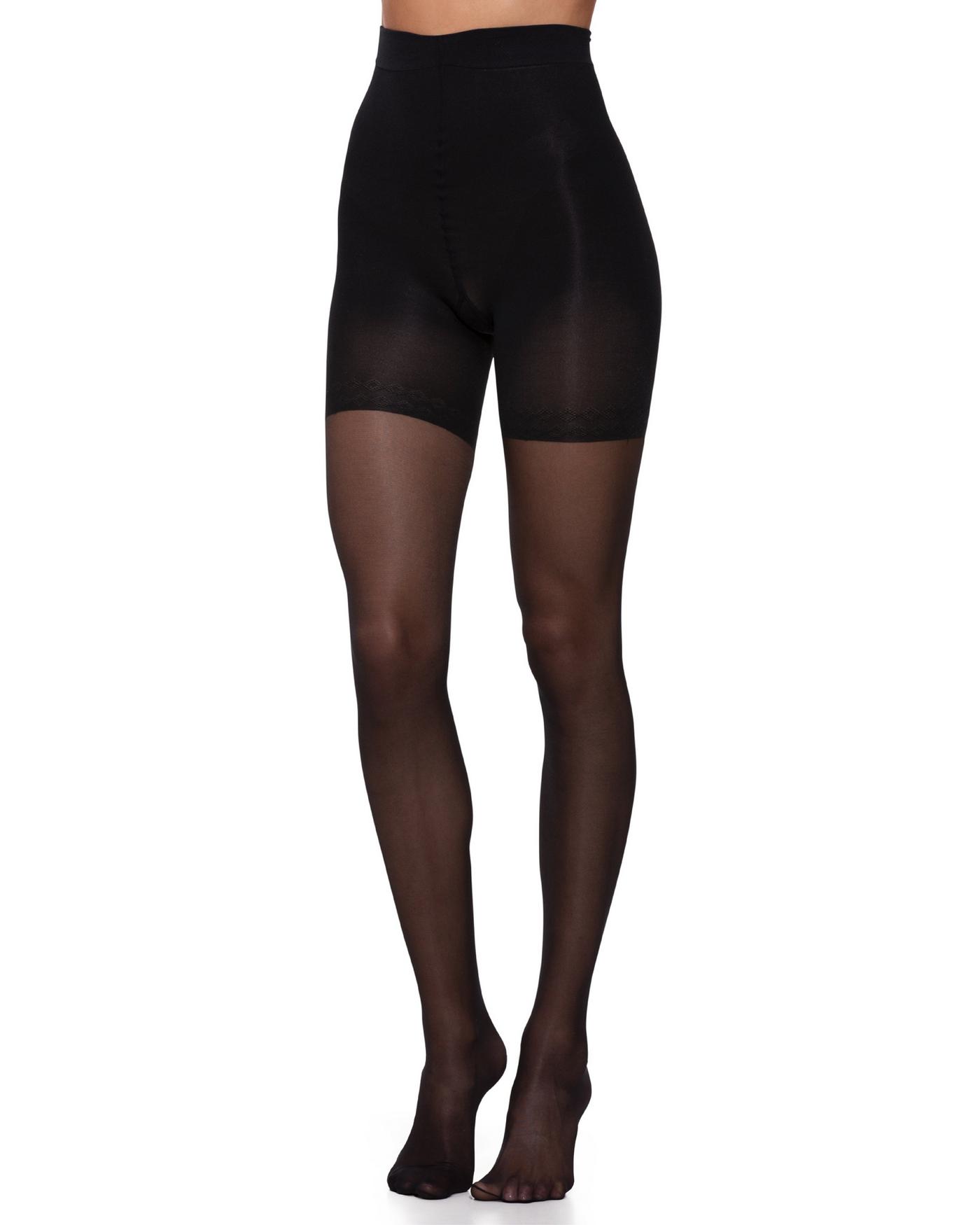 High-rise opaque body-shaping tights