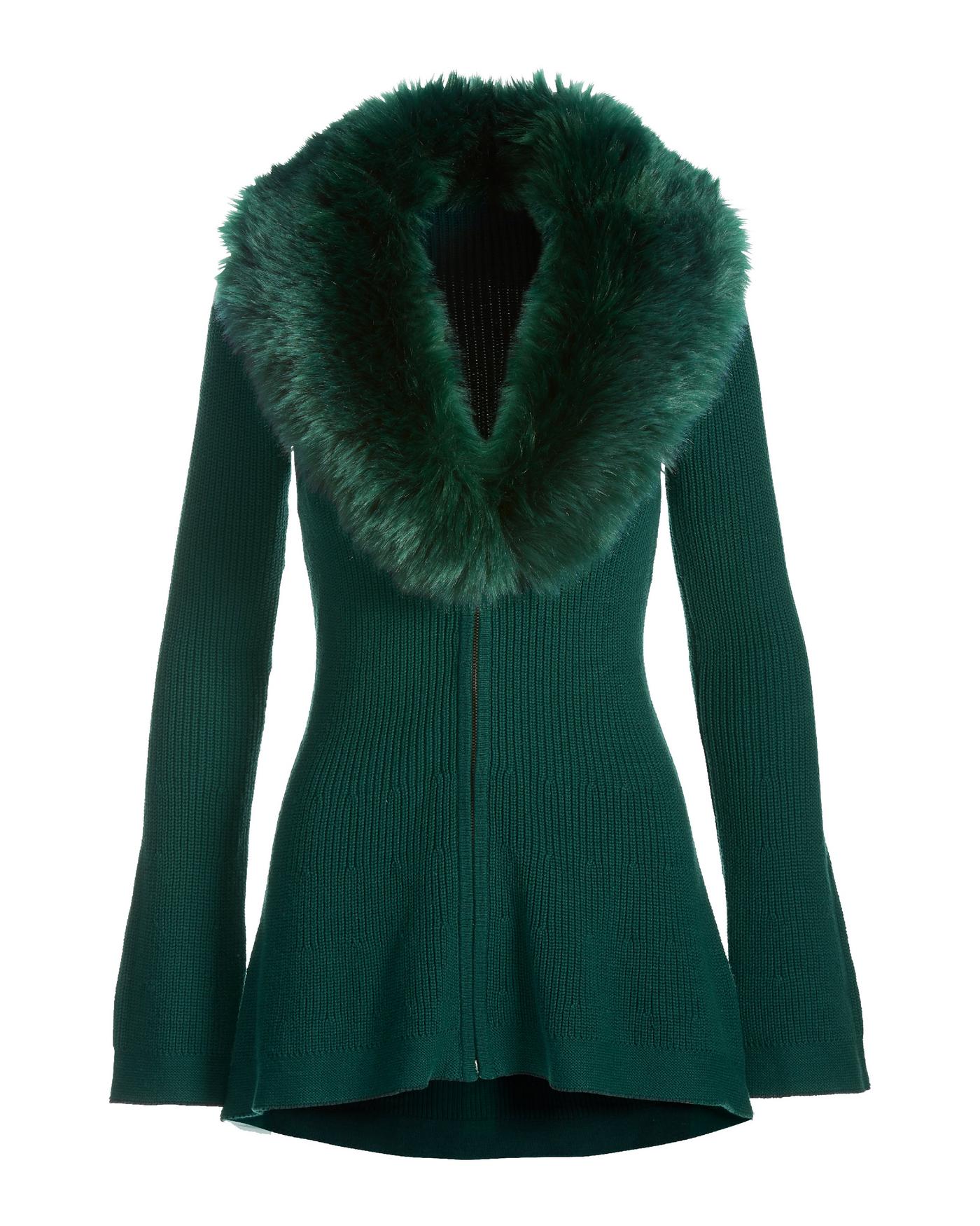 Green faux fur clearance collar