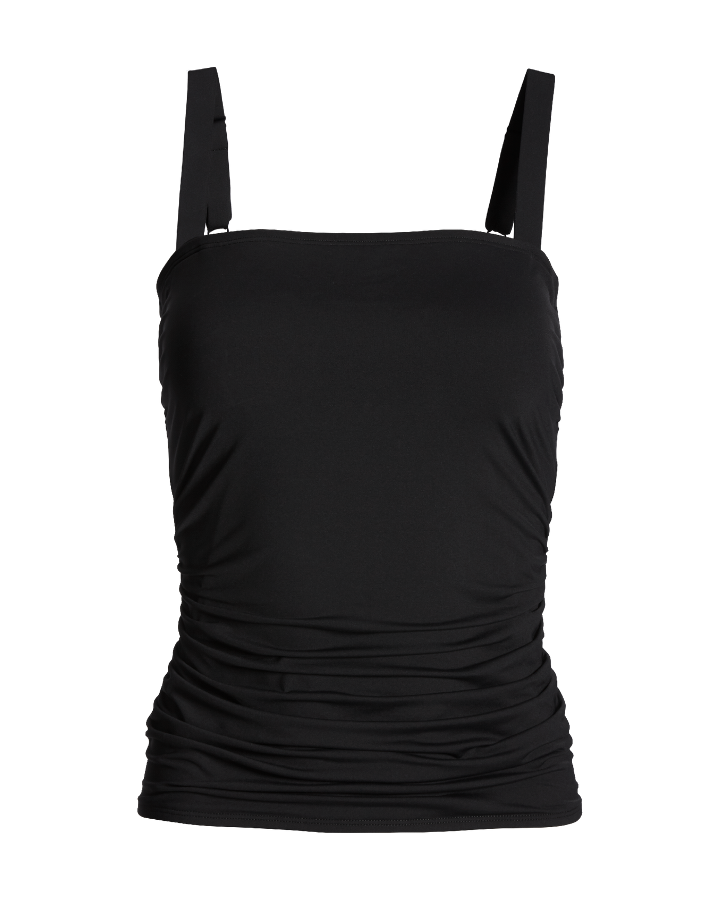 Black Boat-Neck Tankini Swim Top