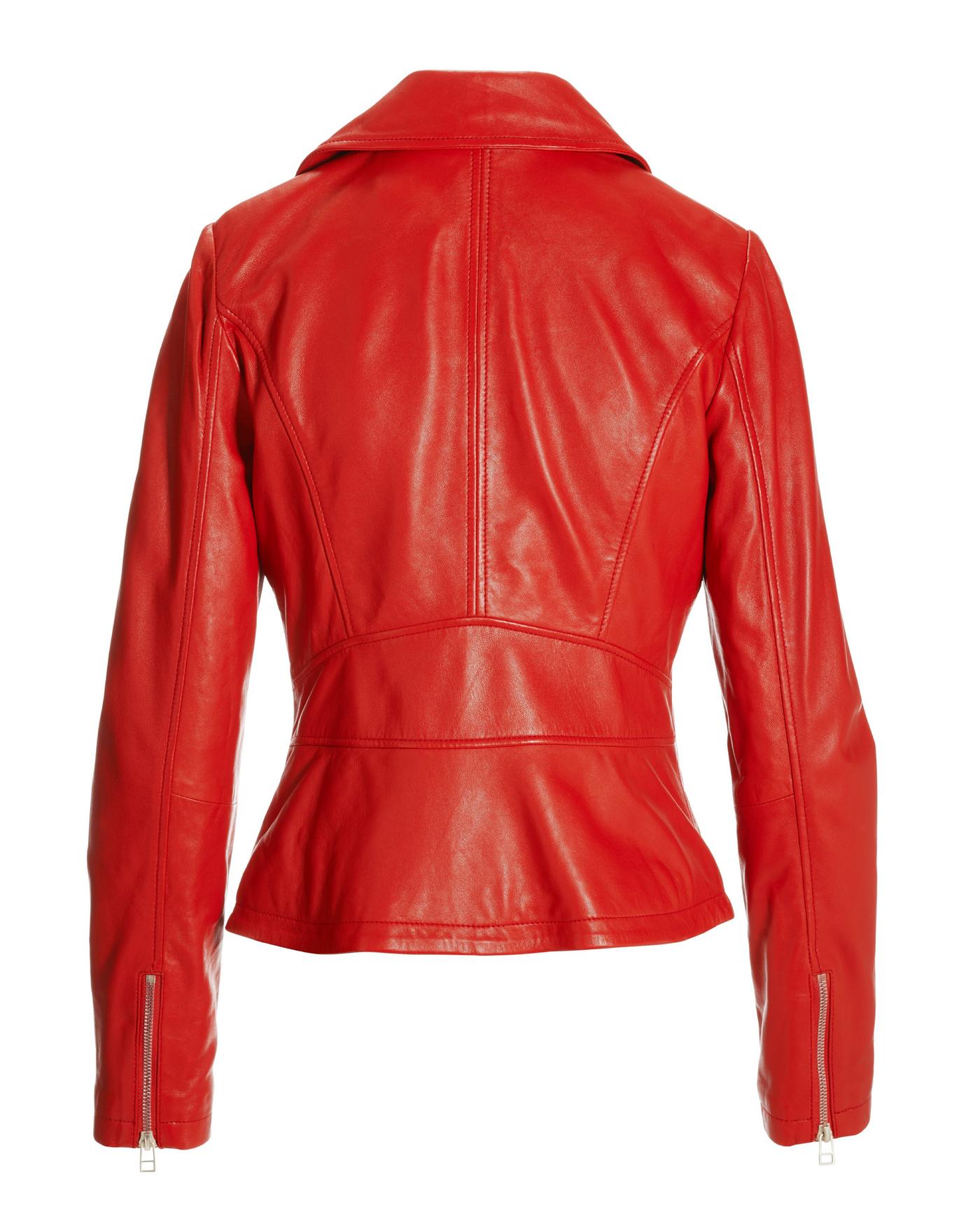 Red hot sale moto jacket