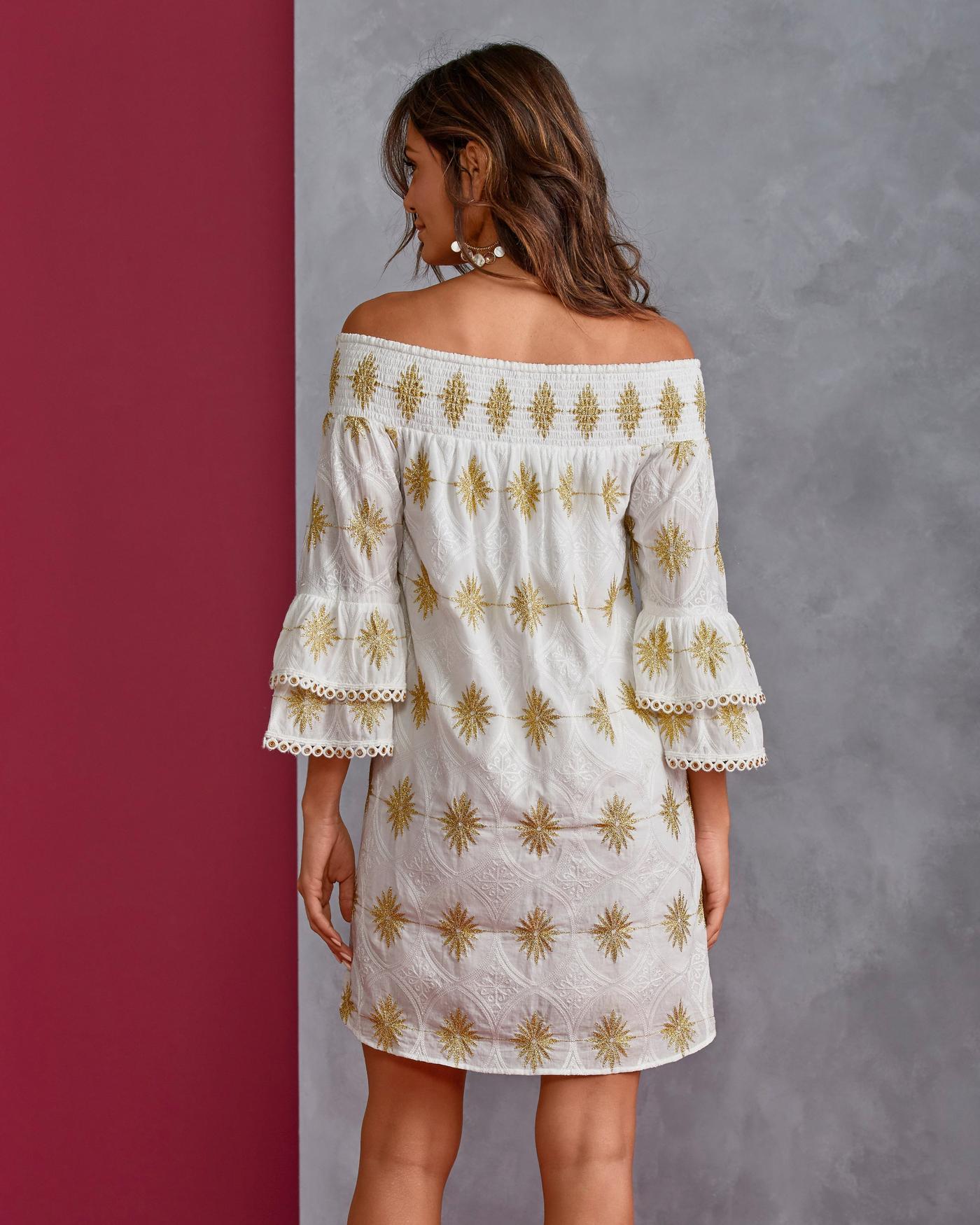 Boston proper off shop the shoulder dress