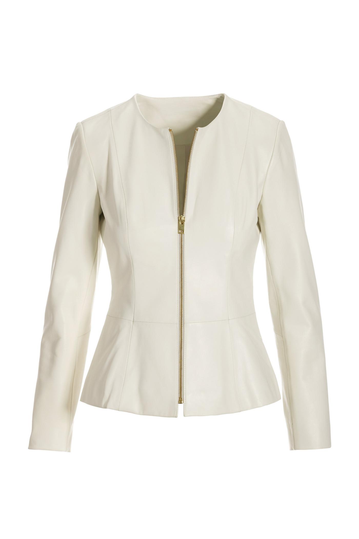 Leather peplum outlet blazer