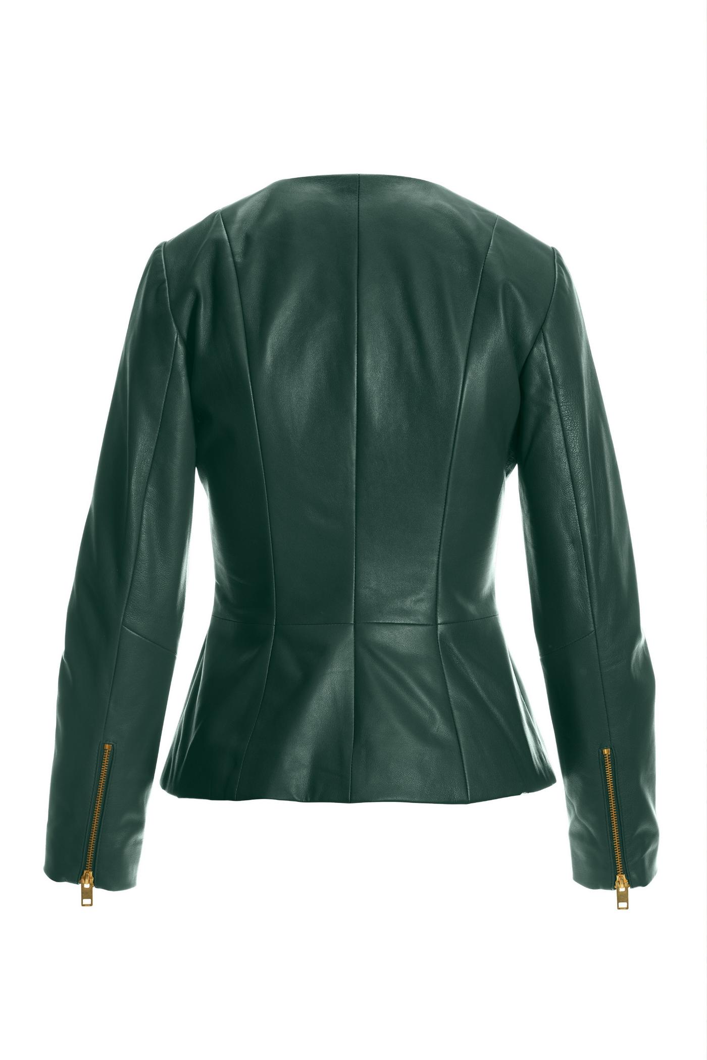 Leather top peplum blazer