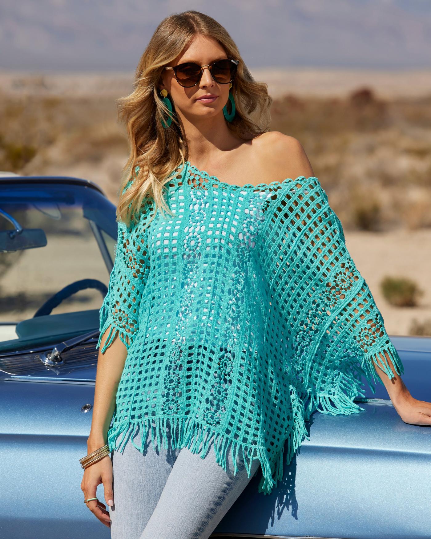 Pullover poncho discount