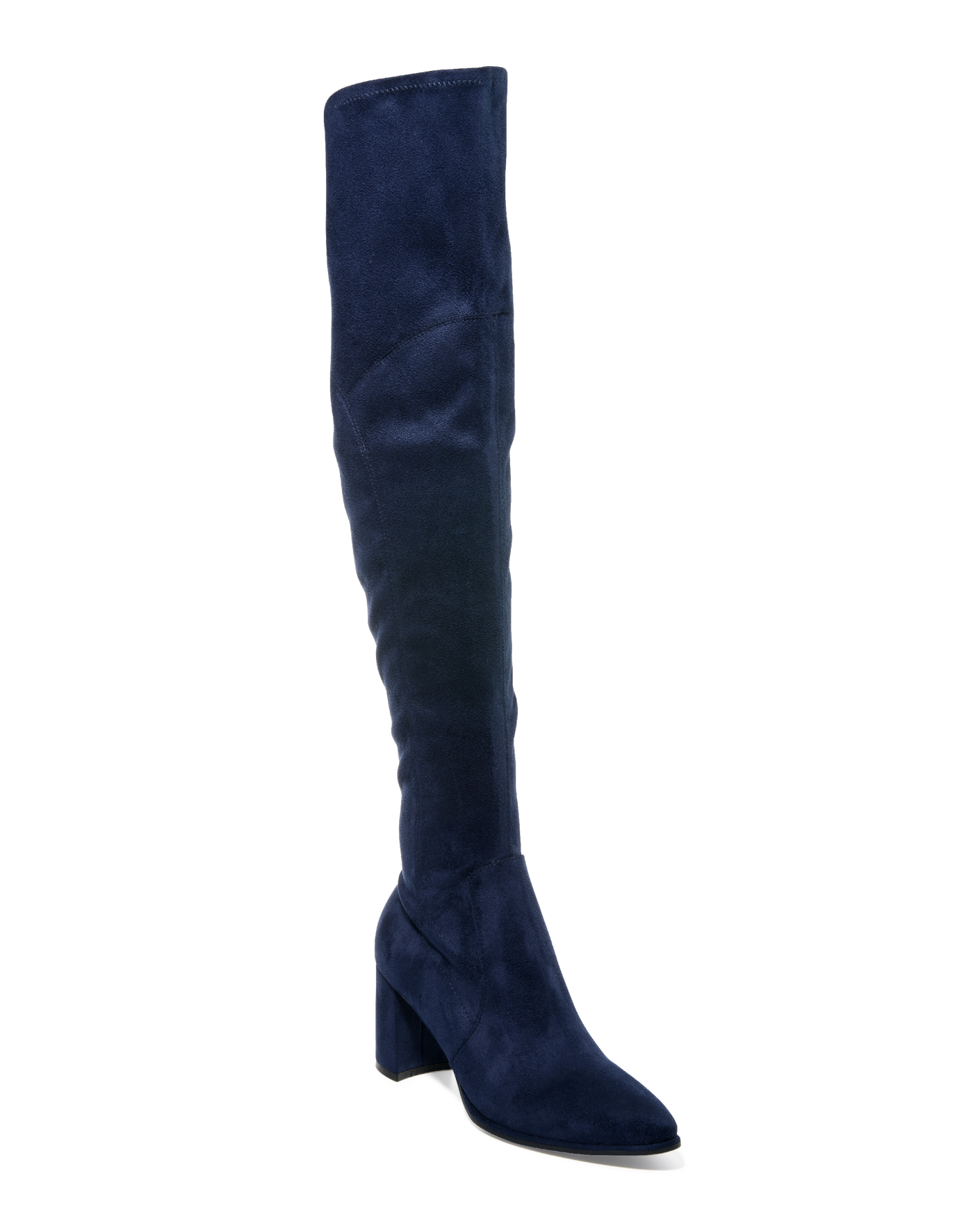 Navy blue over 2025 the knee suede boots