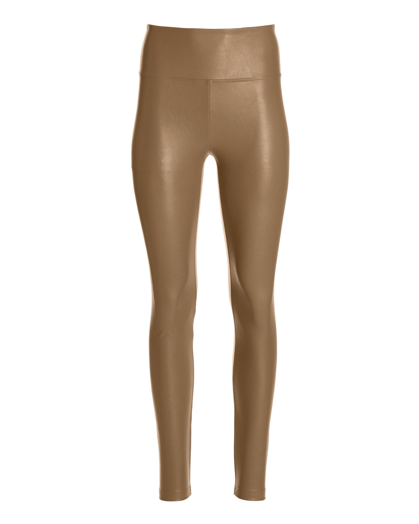 Aspen Faux Leather Pull On Legging - Taupe
