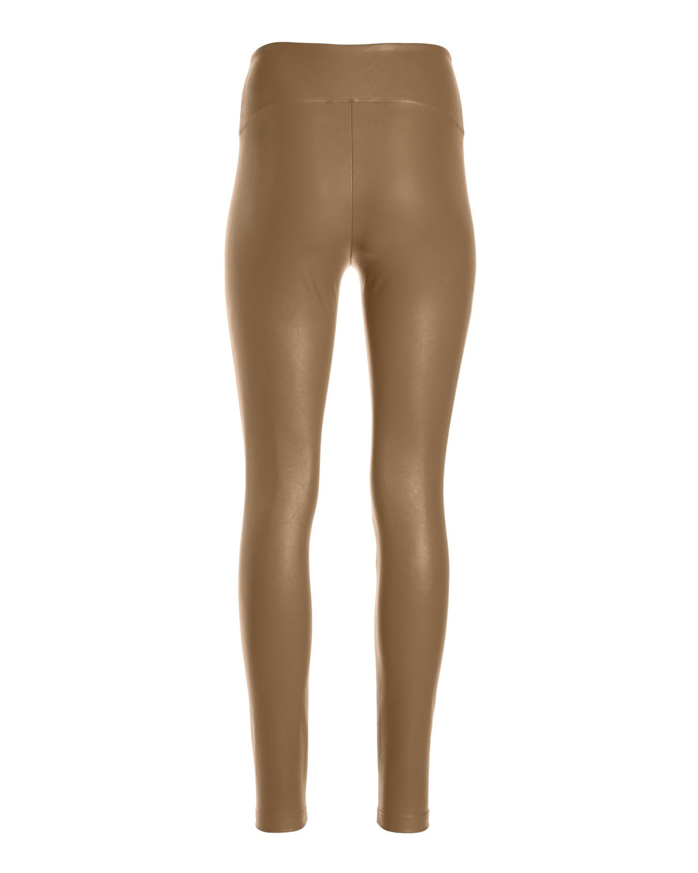 Aspen Faux Leather Pull On Legging Taupe