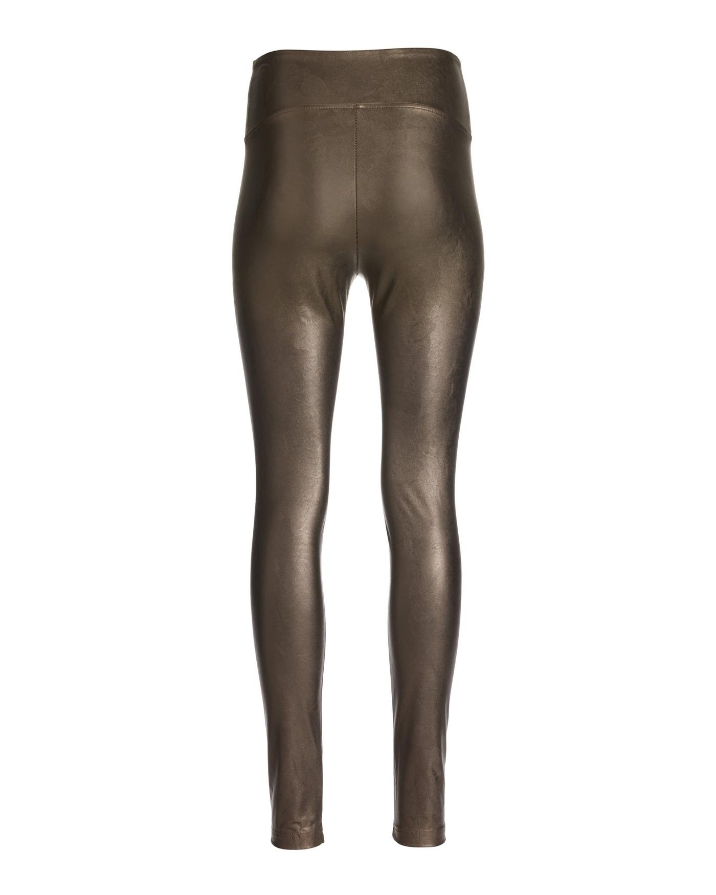 Aspen Faux Leather Pull On Legging - Metallic Pewter