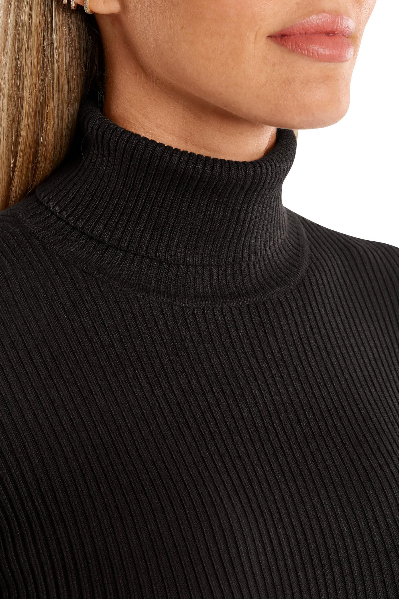 Ribbed Turtleneck Sweater - Proper Black