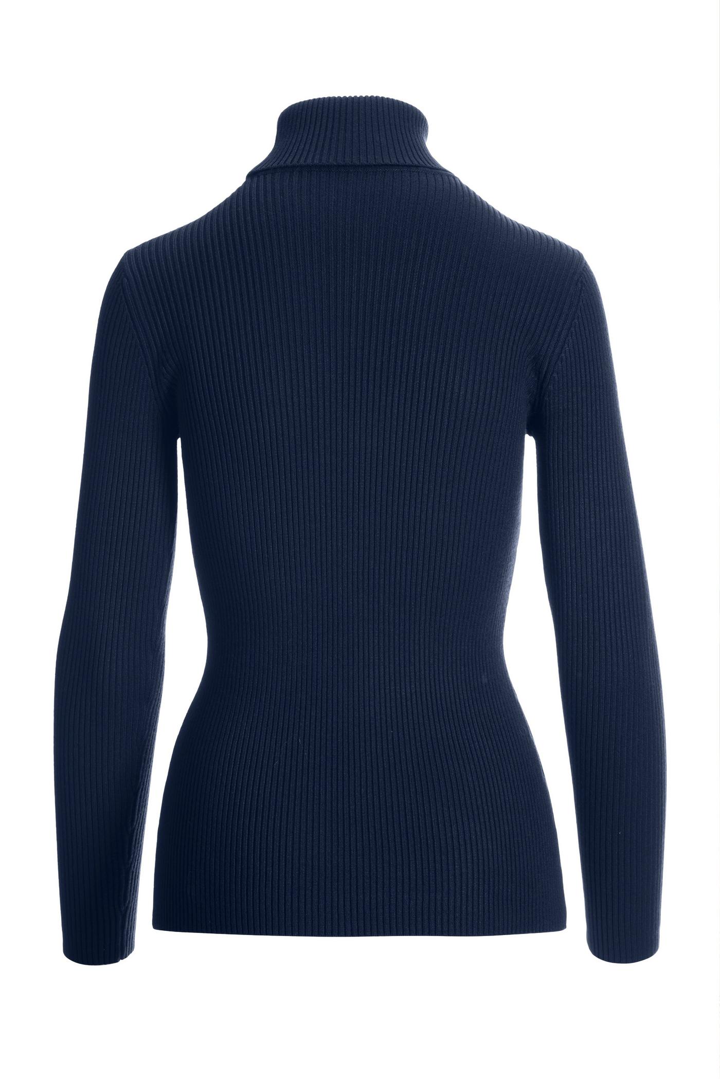 Ribbed Turtleneck Sweater - Navy