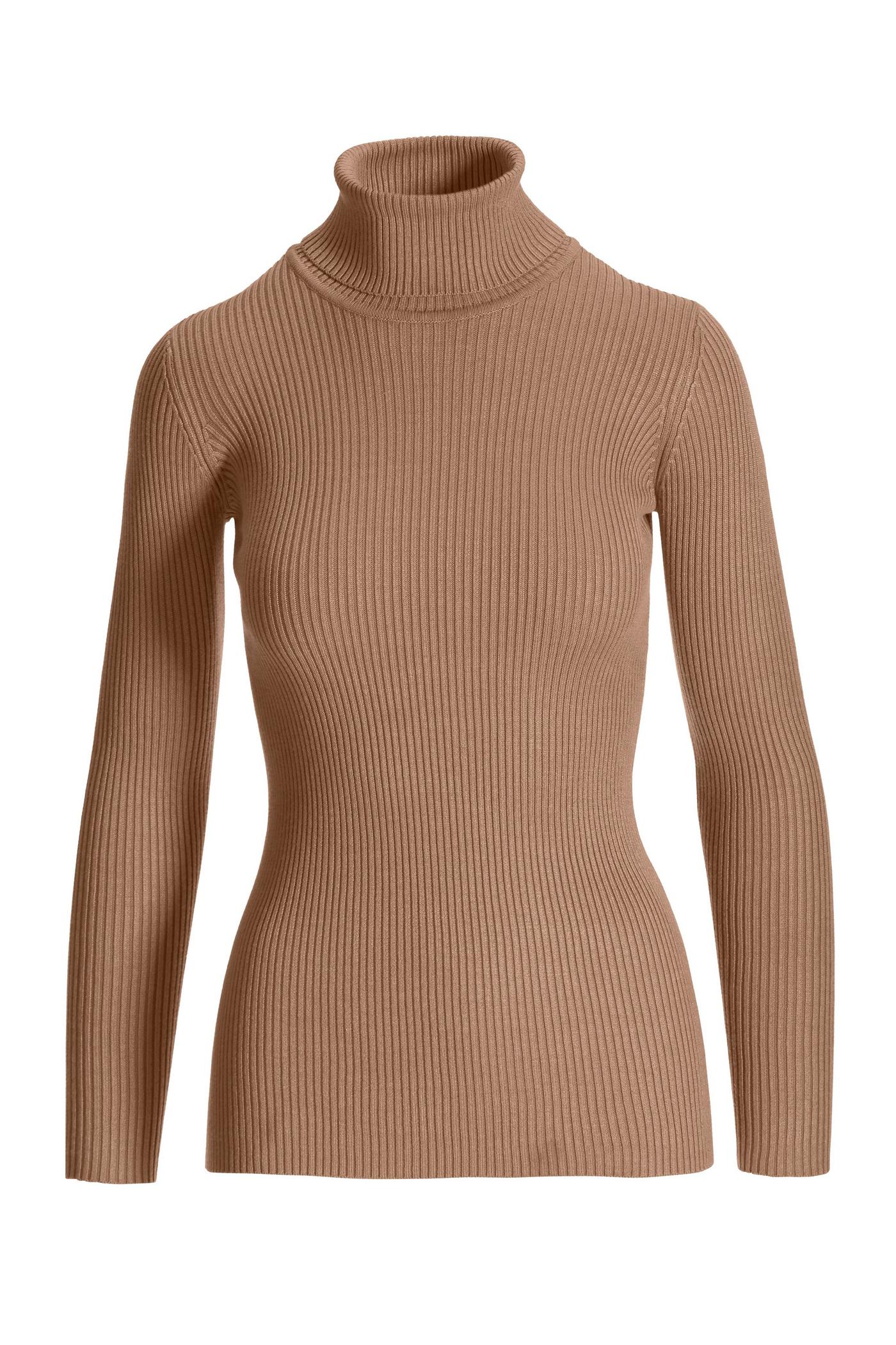 Tan 2025 ribbed turtleneck