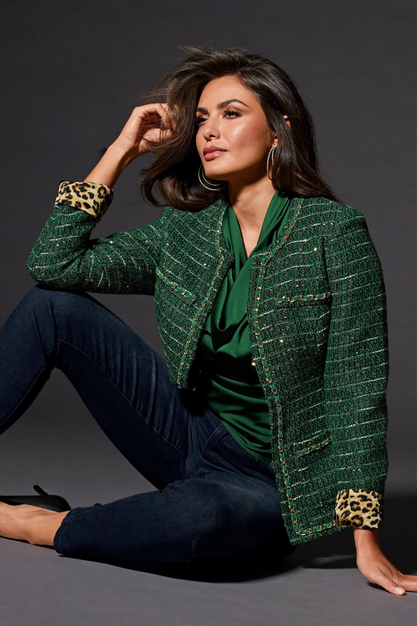 Maxi floral tweed blazer - Women