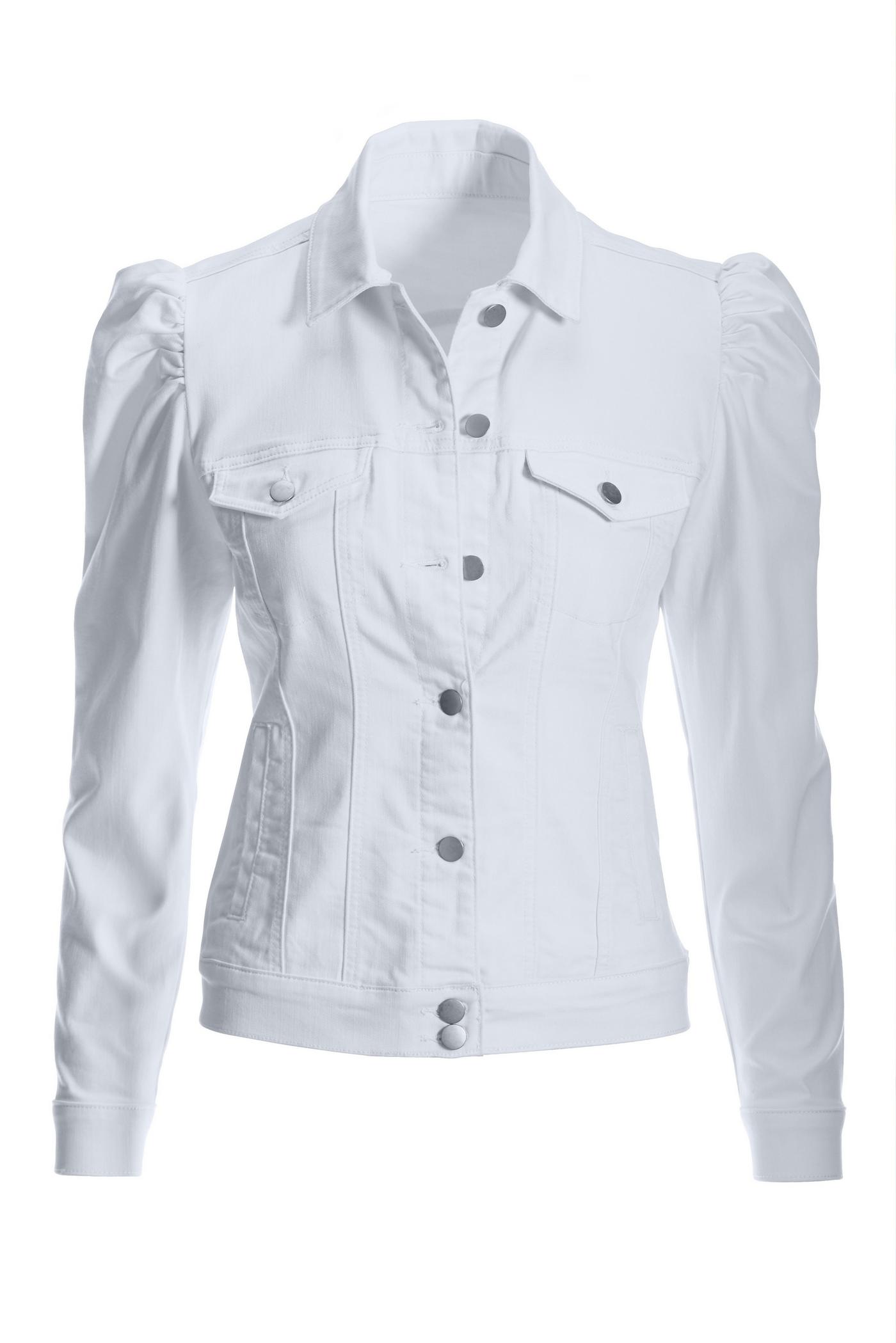 Denim jacket white sleeves hotsell