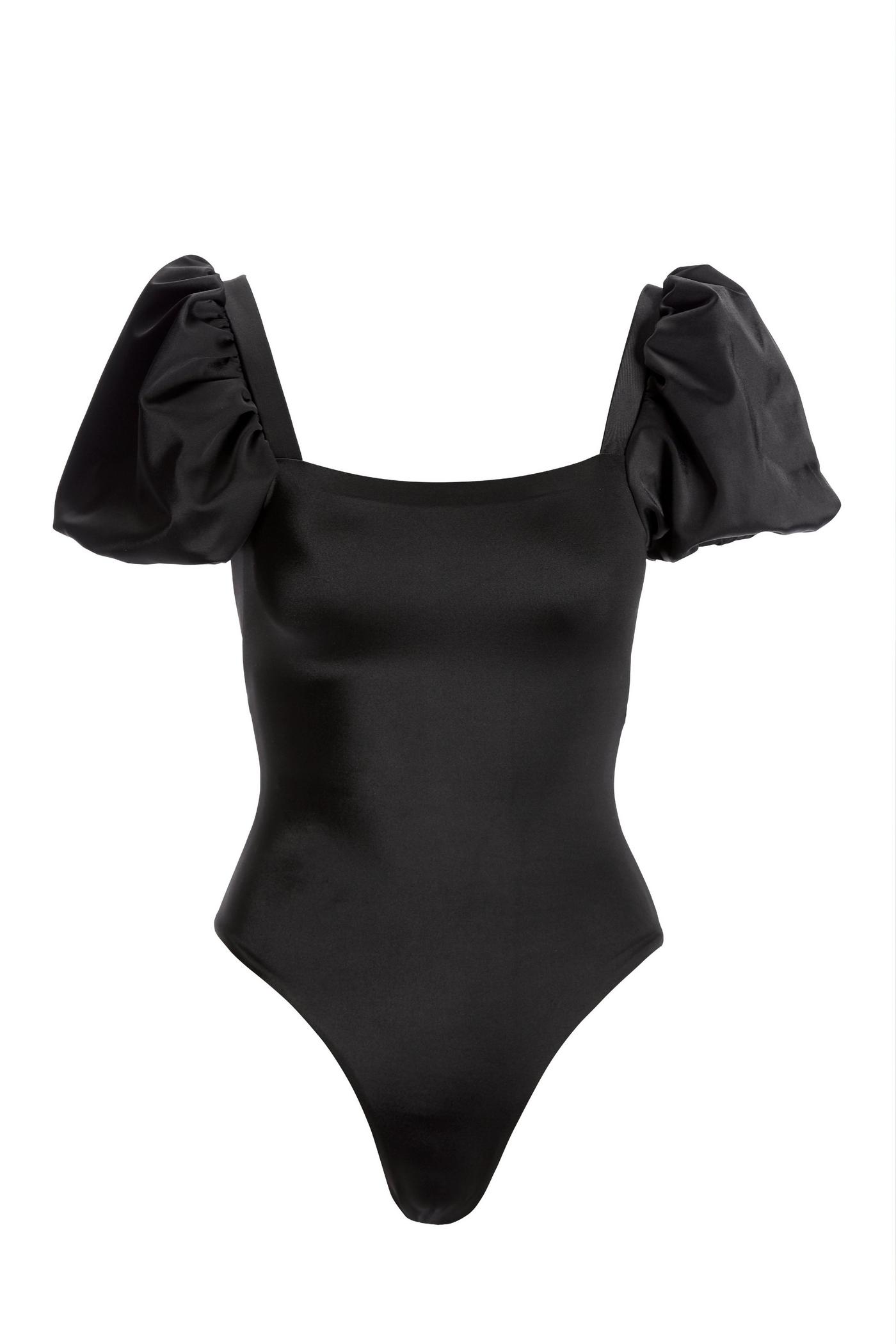 Black one piece hot sale swimsuit with sleeves