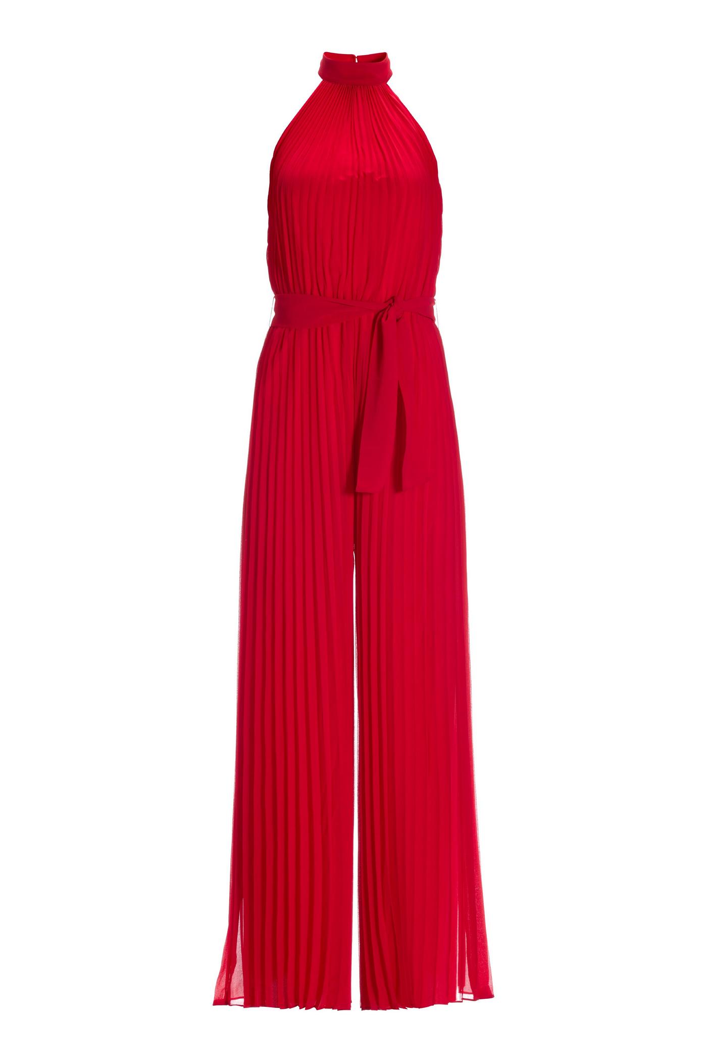 PLT Shape Red Ribbed Scoop Neck Jumpsuit Womens US 4