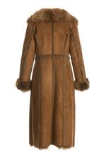 Warehouse longline faux hotsell fur coat in tobacco