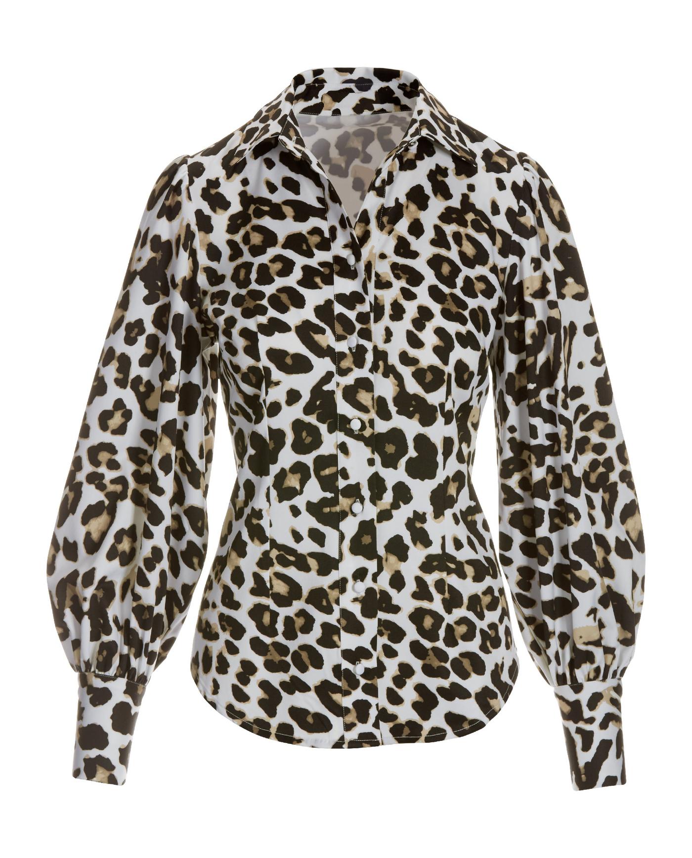 White best sale leopard shirt