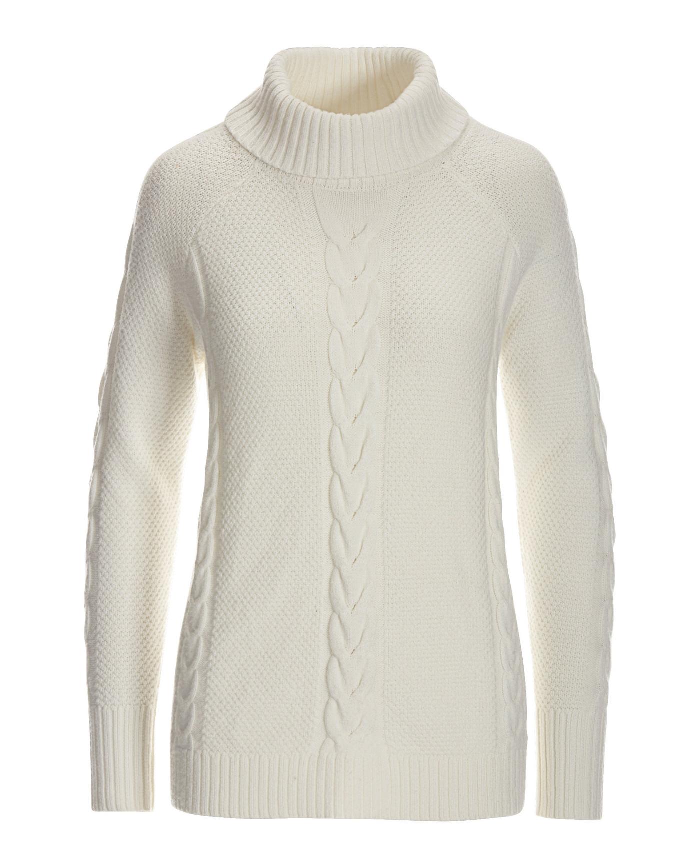 White Cable Knit Turtleneck