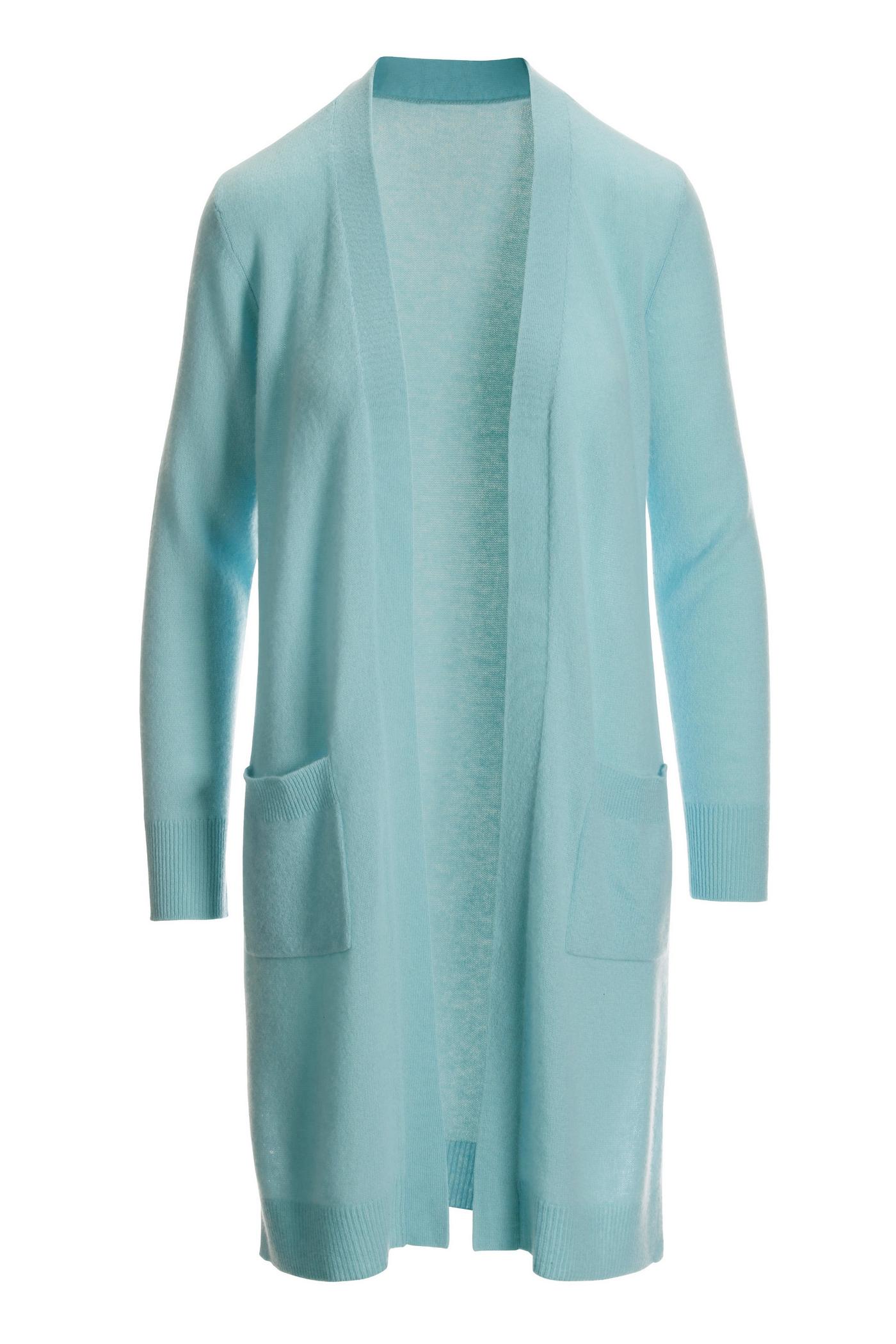 Cashmere Long Cardigan - Aqua | Boston Proper