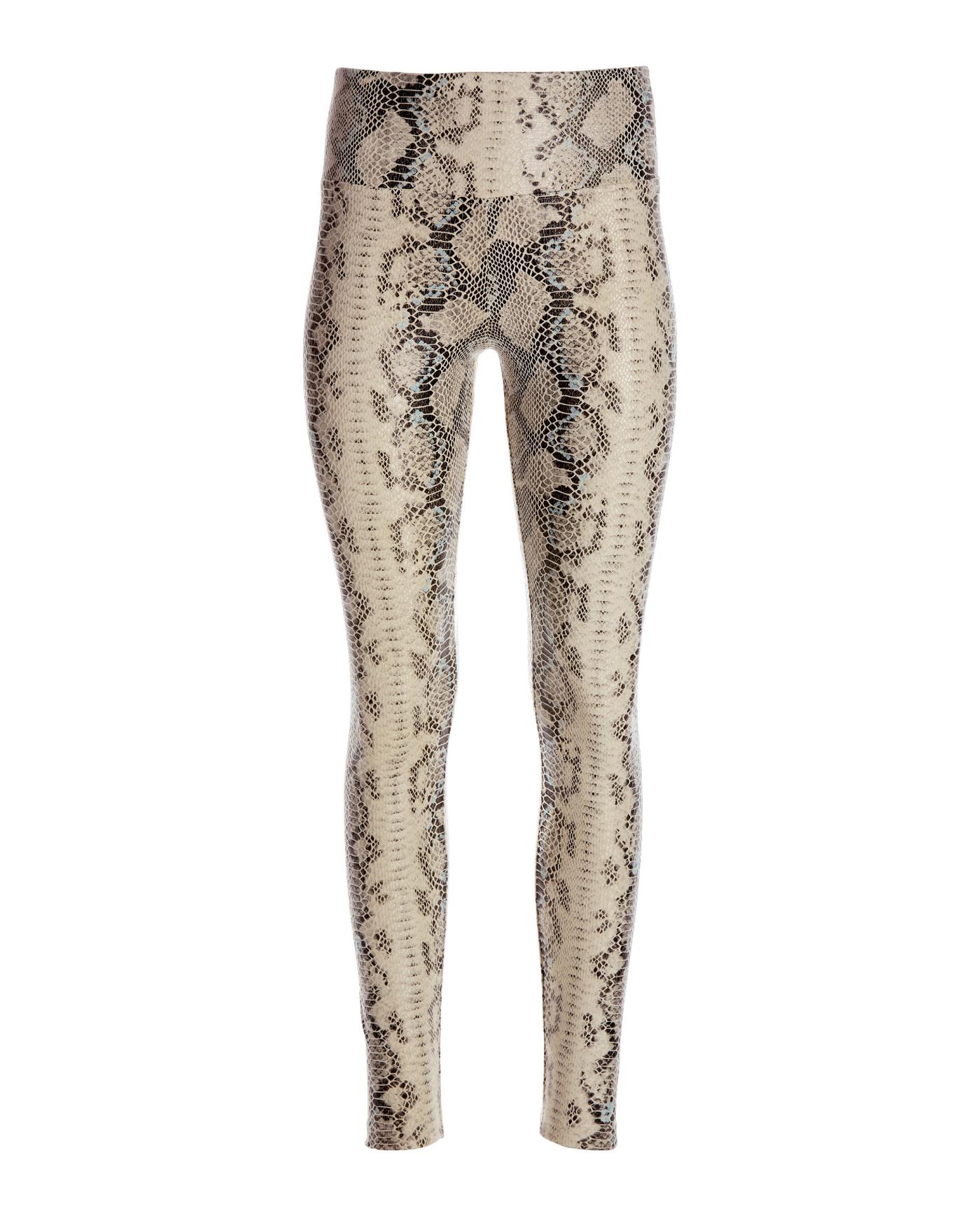 Off White Snake Faux Leather Legging - Off White Multicolor