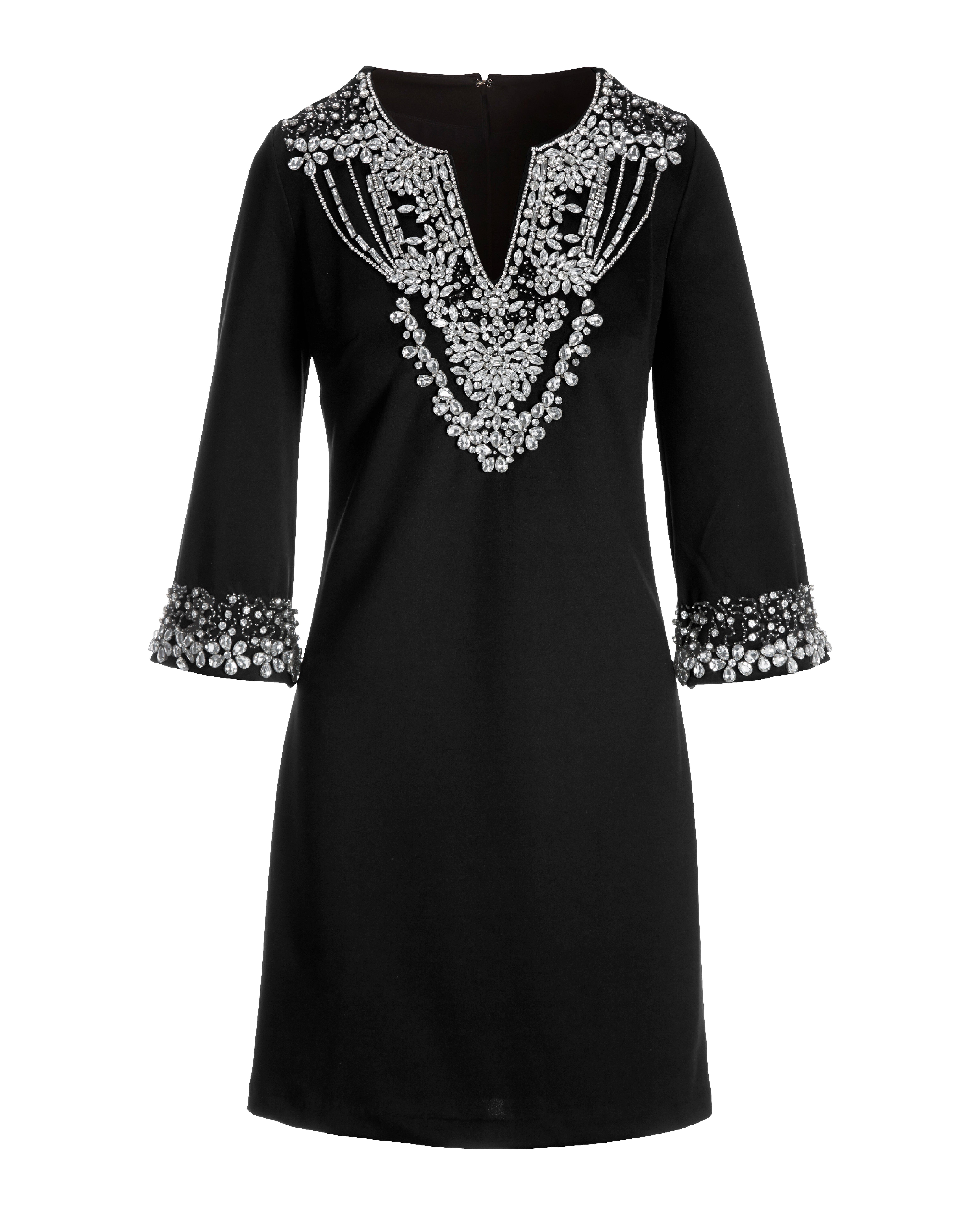 Embellished Shift Dress - Black | Boston Proper