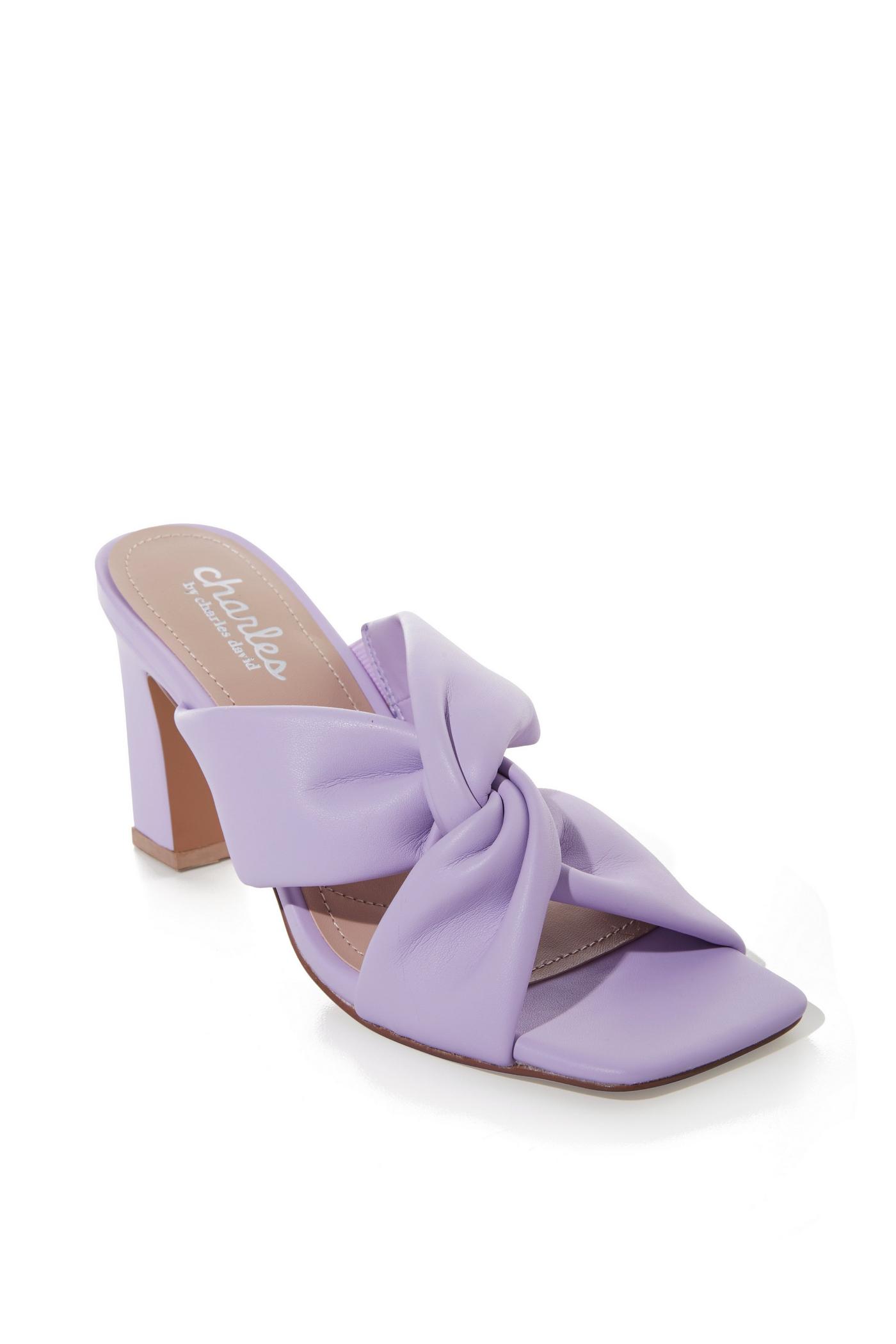 Tie Knot Block Heel Sandal Lavender Boston Proper