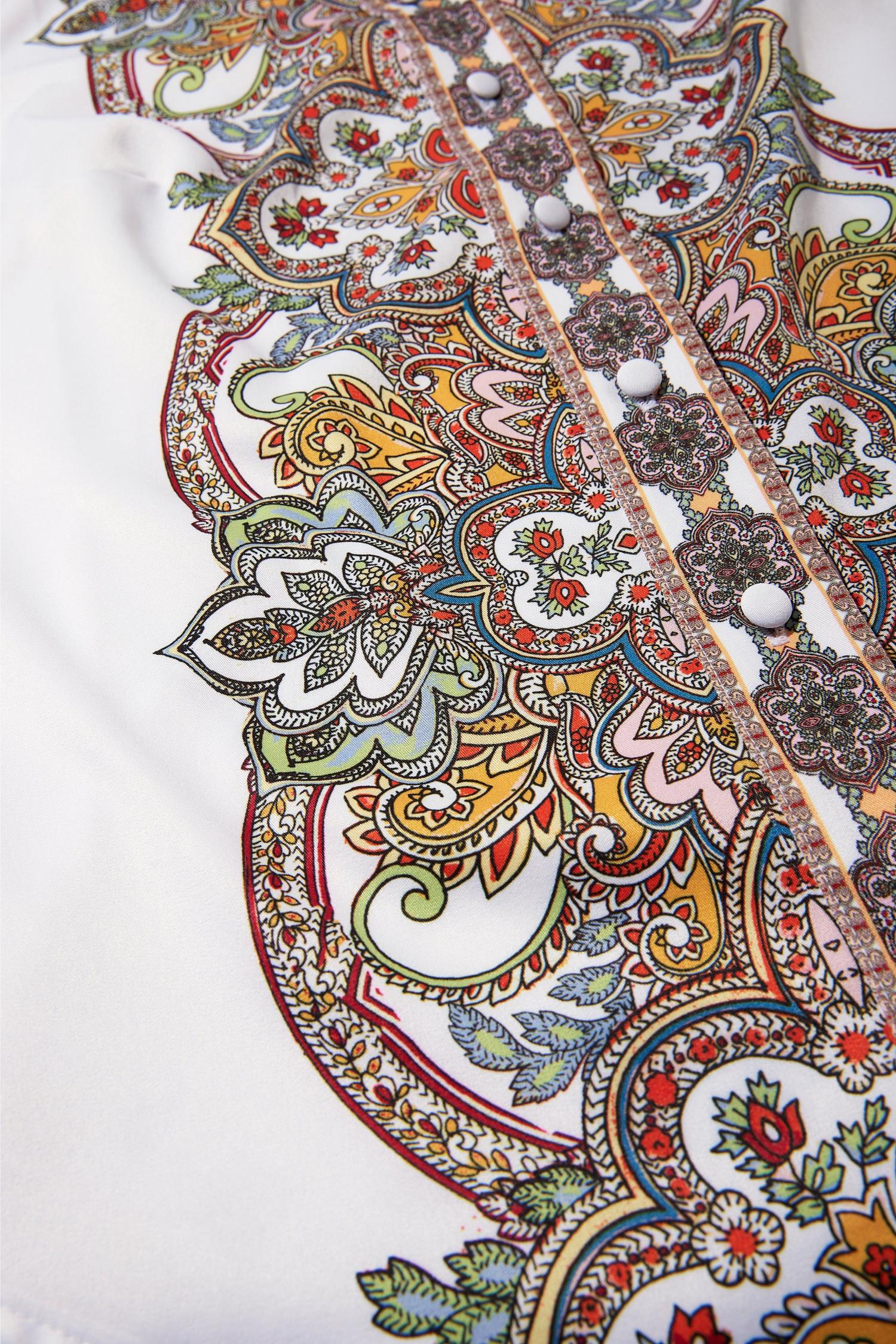 Paisley Print Victoria Chic Drama Sleeve Shirt Multi