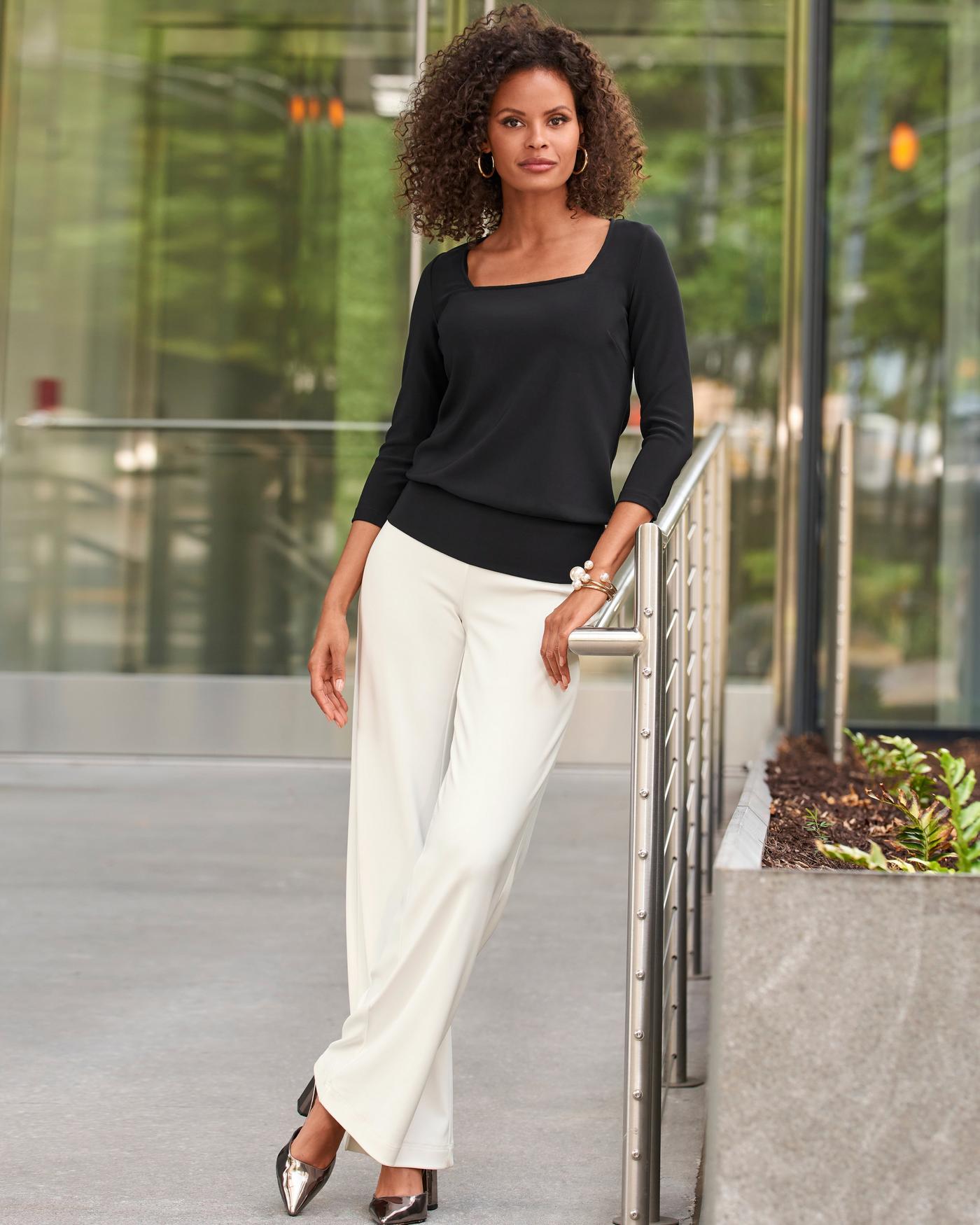 Womens Black Drawstring Pants Size Medium - beyond exchange