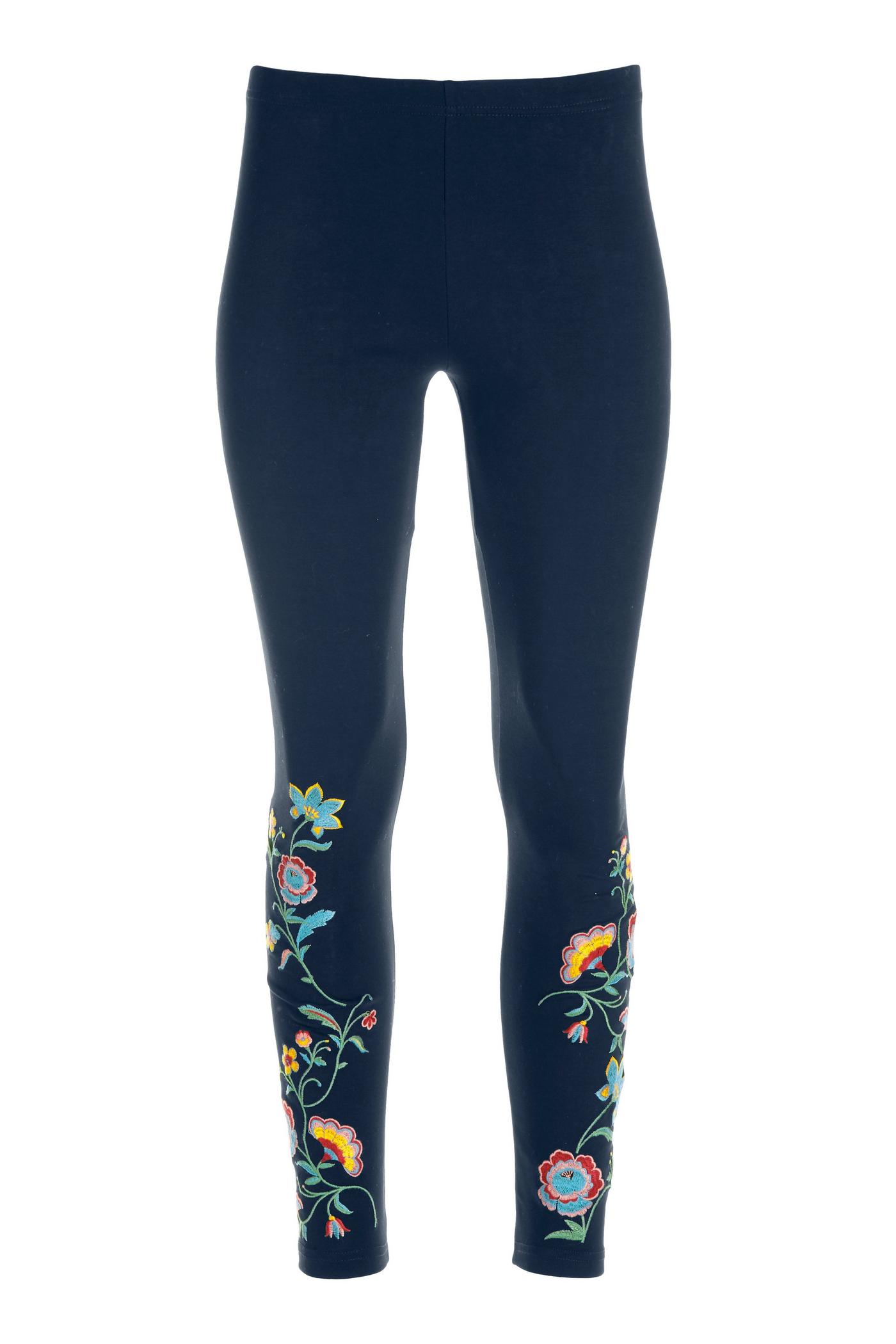 Leggings with embroidered flowers sale