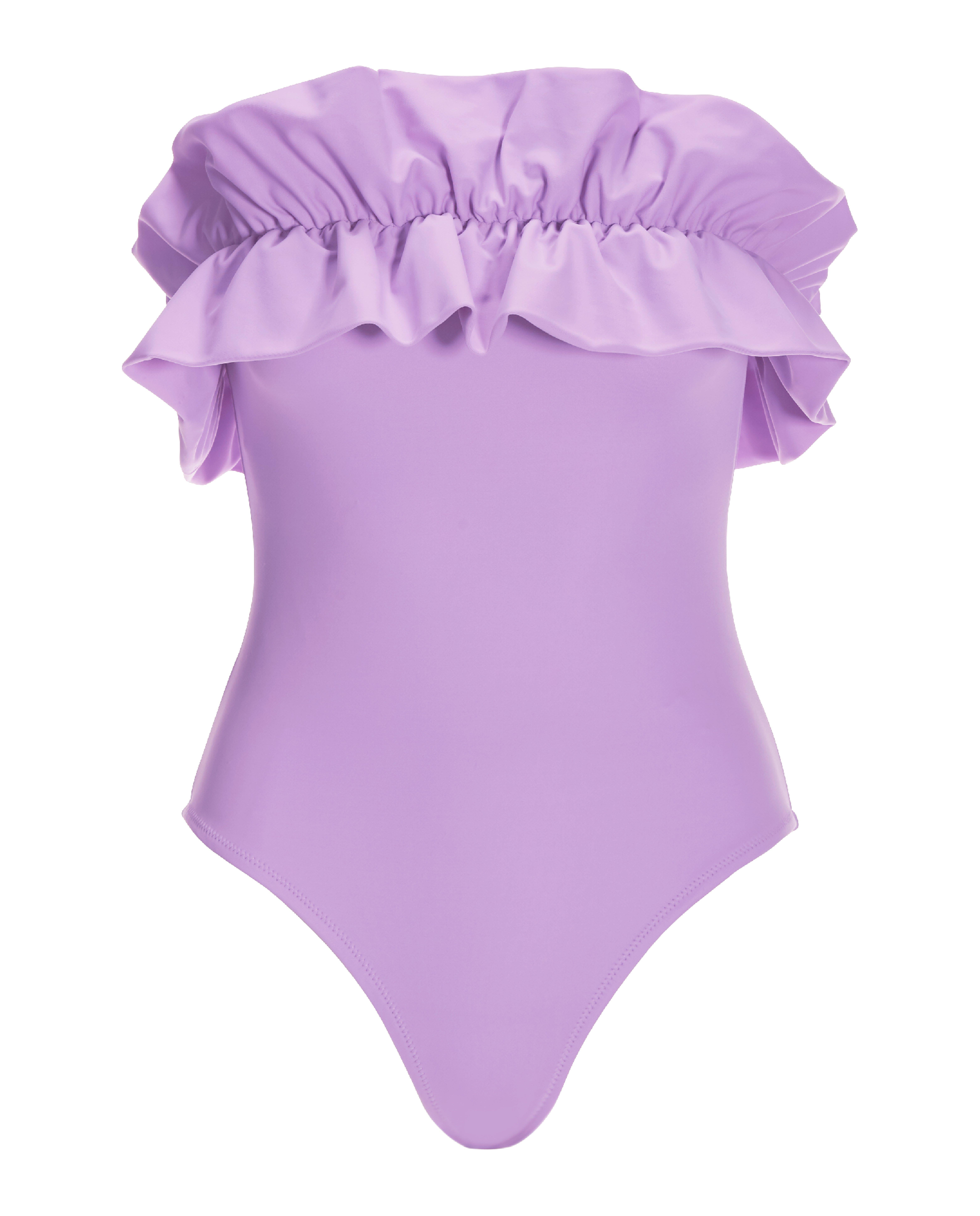 strapless ruffle bathing suit