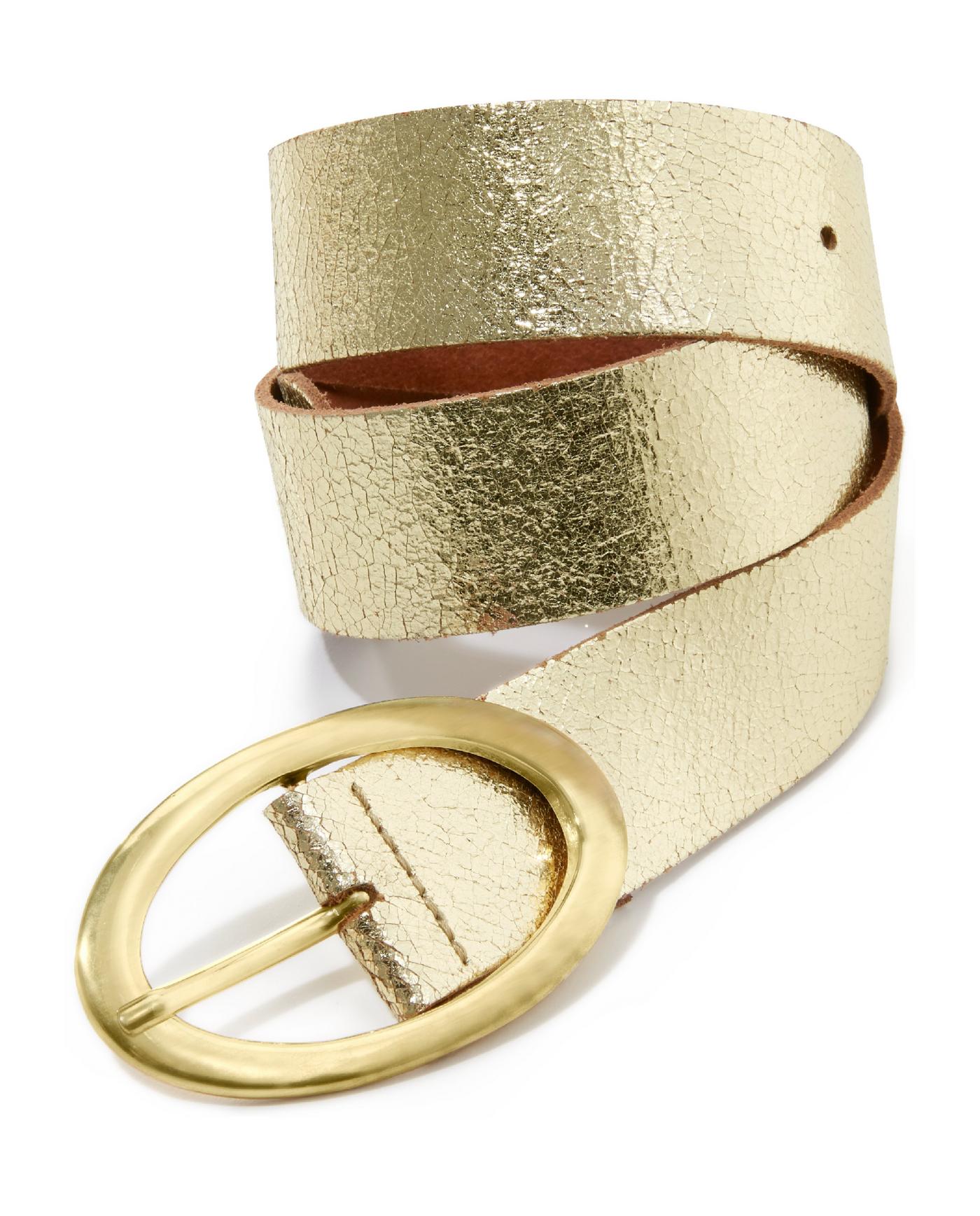 Classic Leather Belt Gold Boston Proper