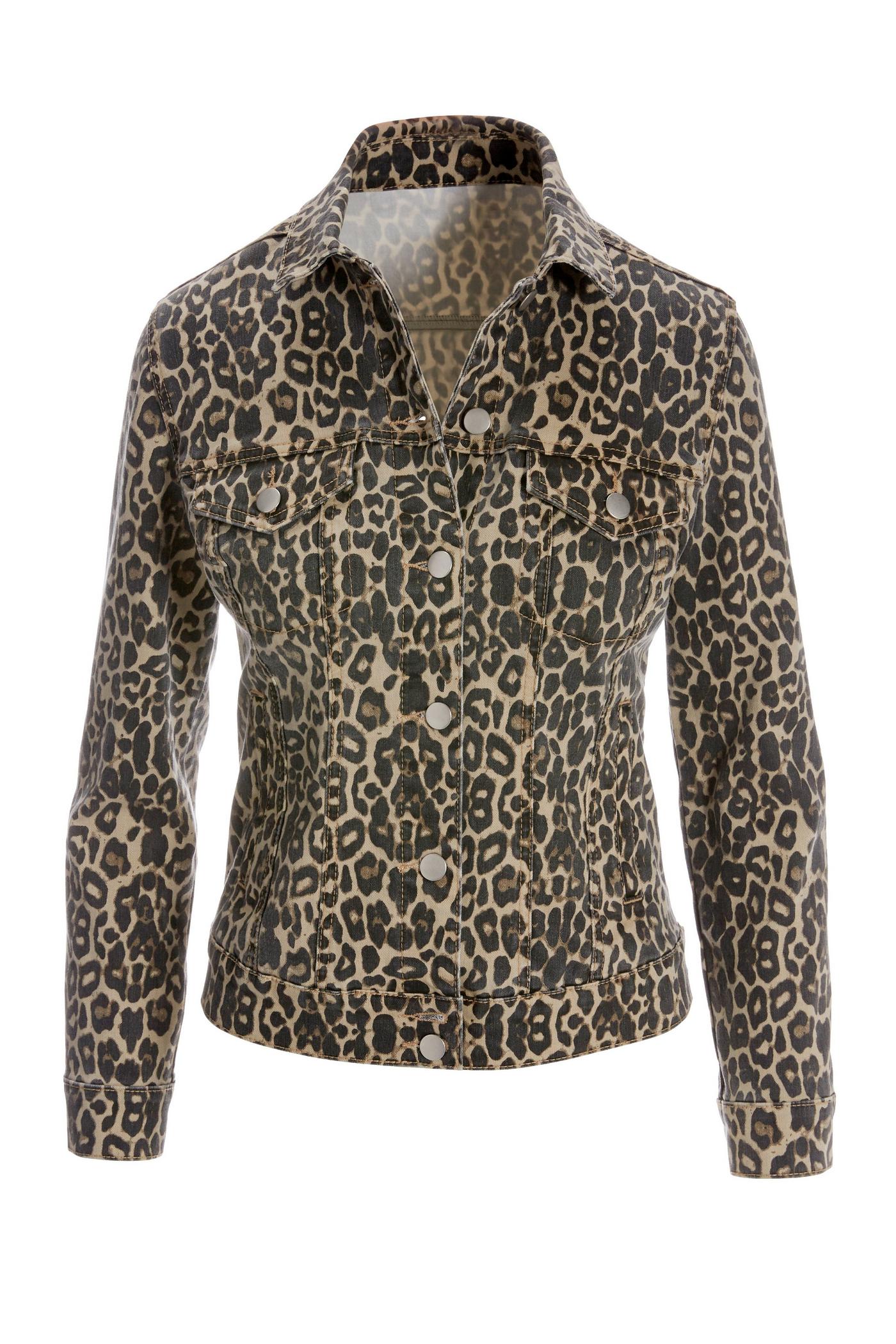 Leopard print jean jacket best sale