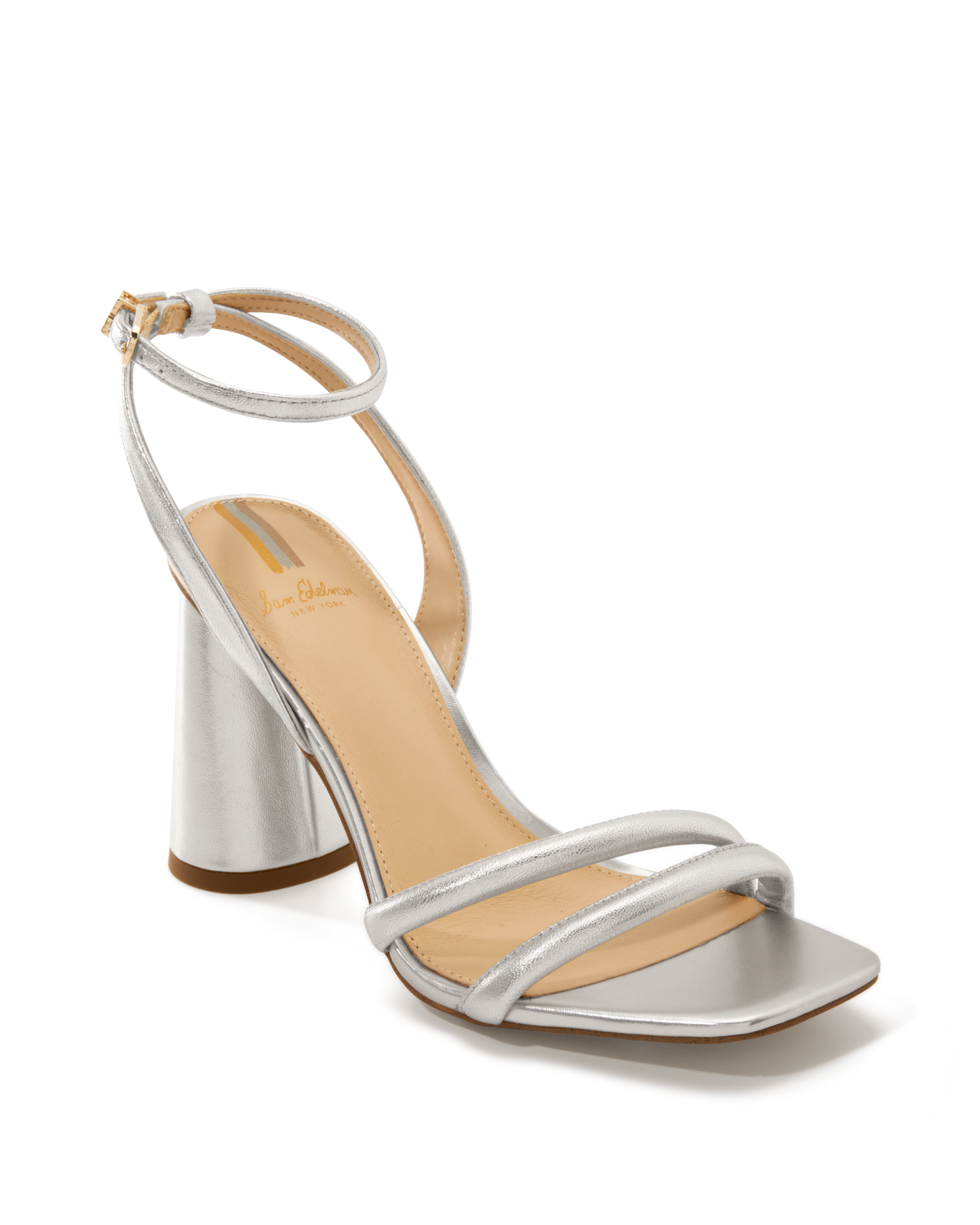 Double strap medium block heel