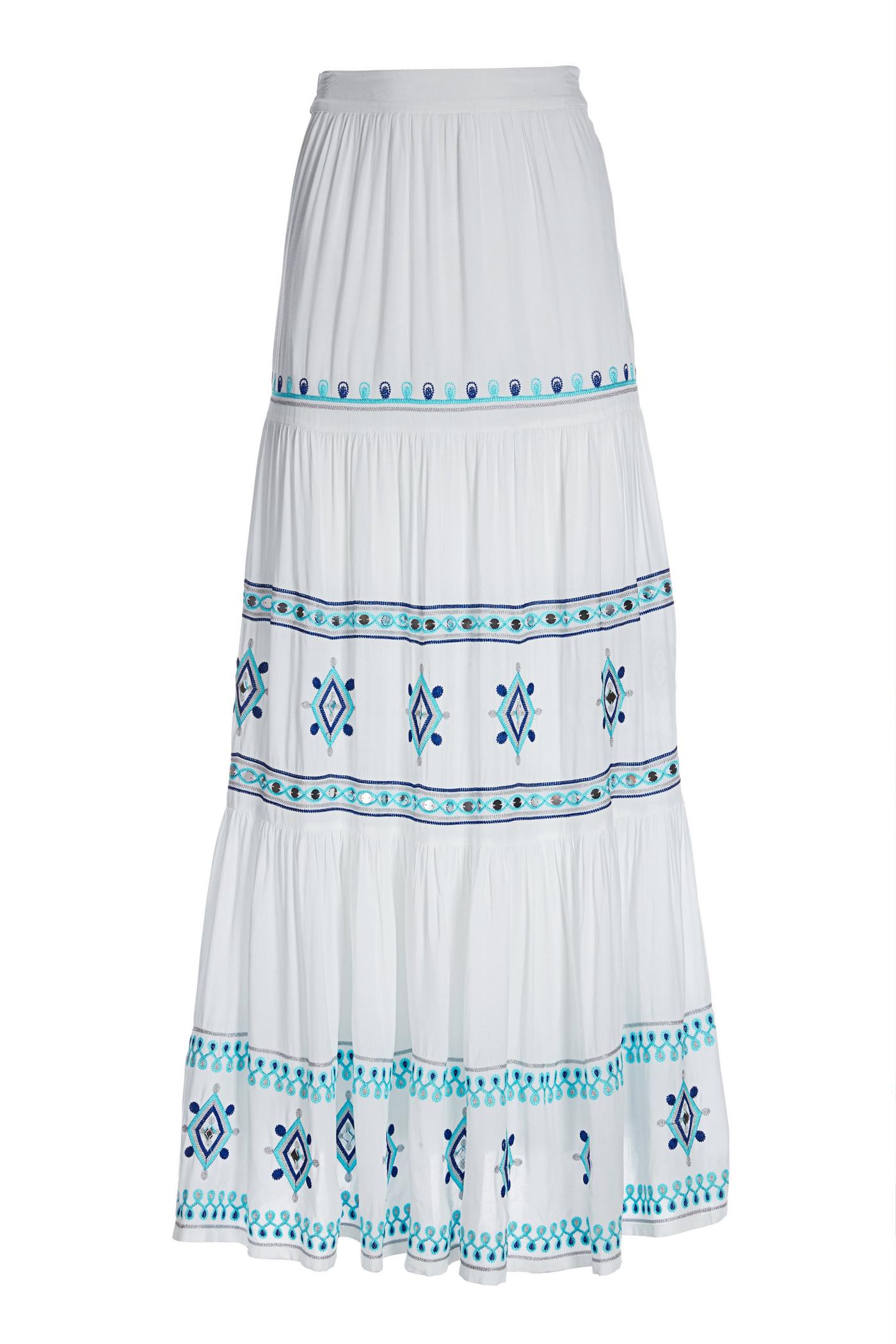 Embroidered skirt outlet long