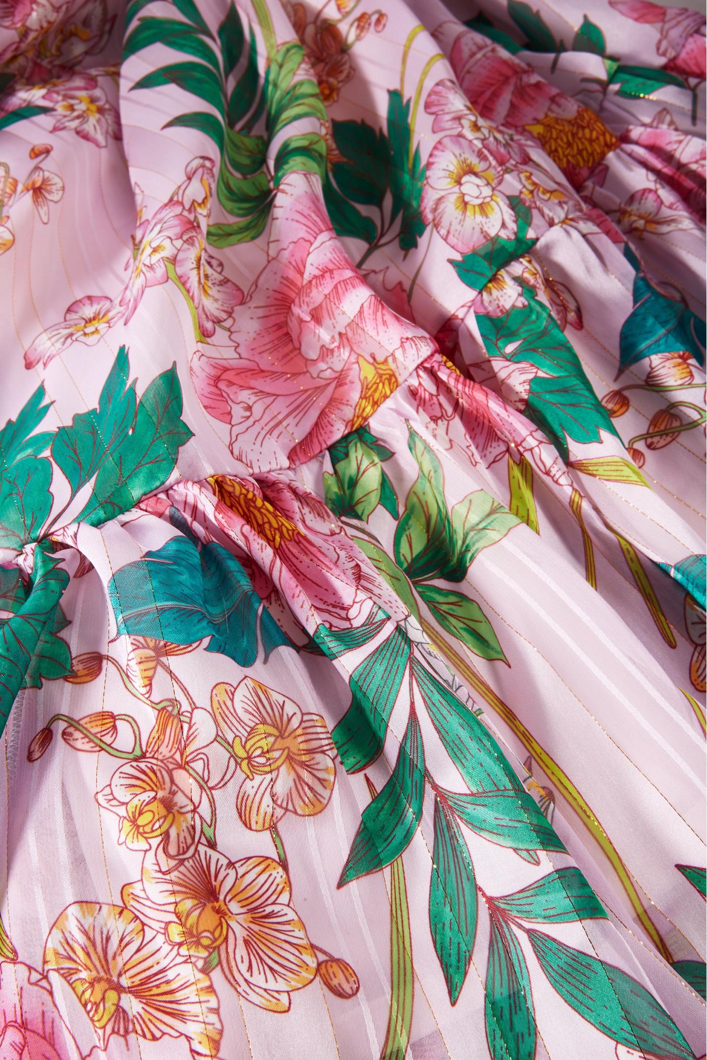 Boston Proper - Peony Pink - Floral Embellished Wrap Maxi Dress - Xs