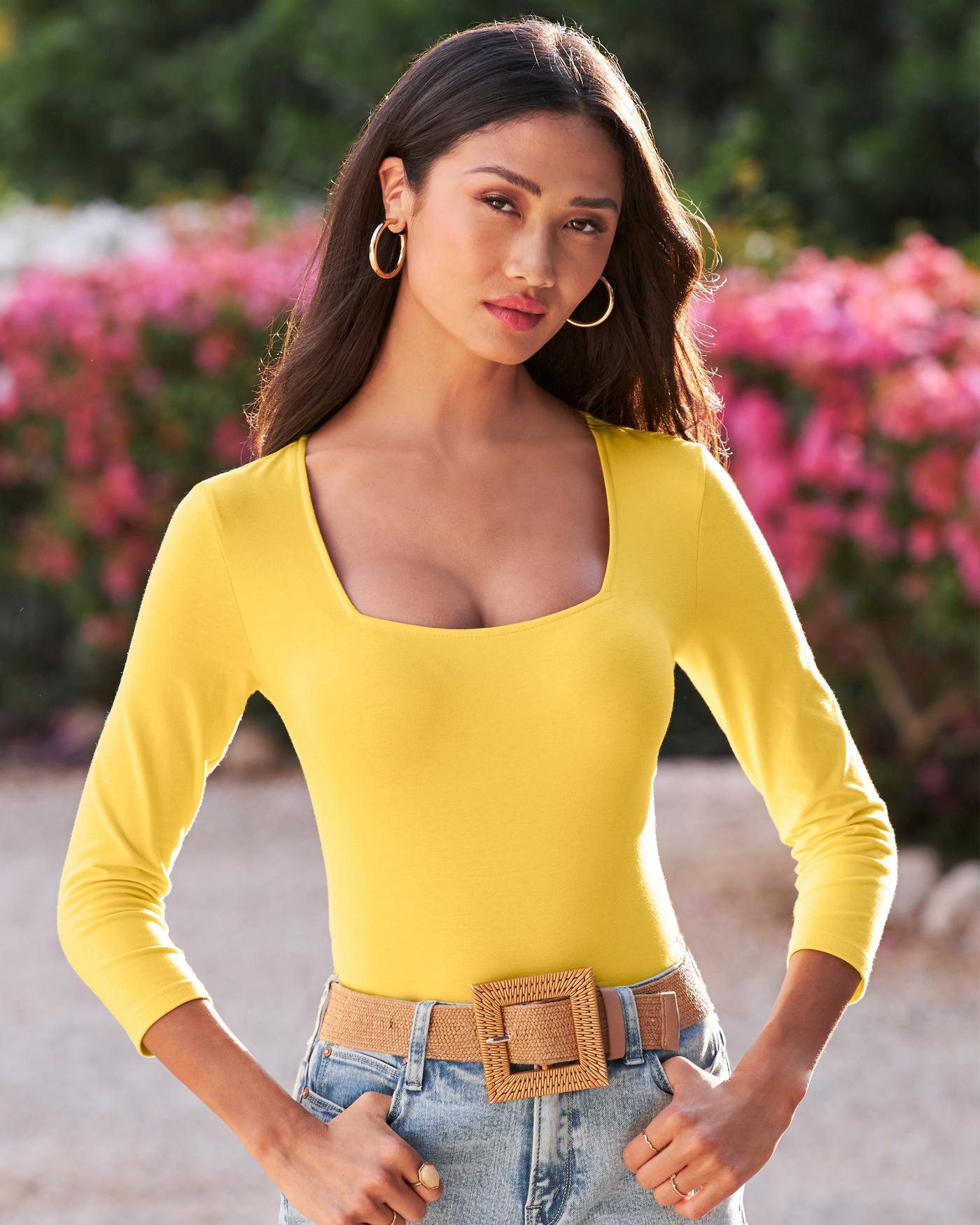 So Sexy Square-Neck Top - Lemon Drop Yellow