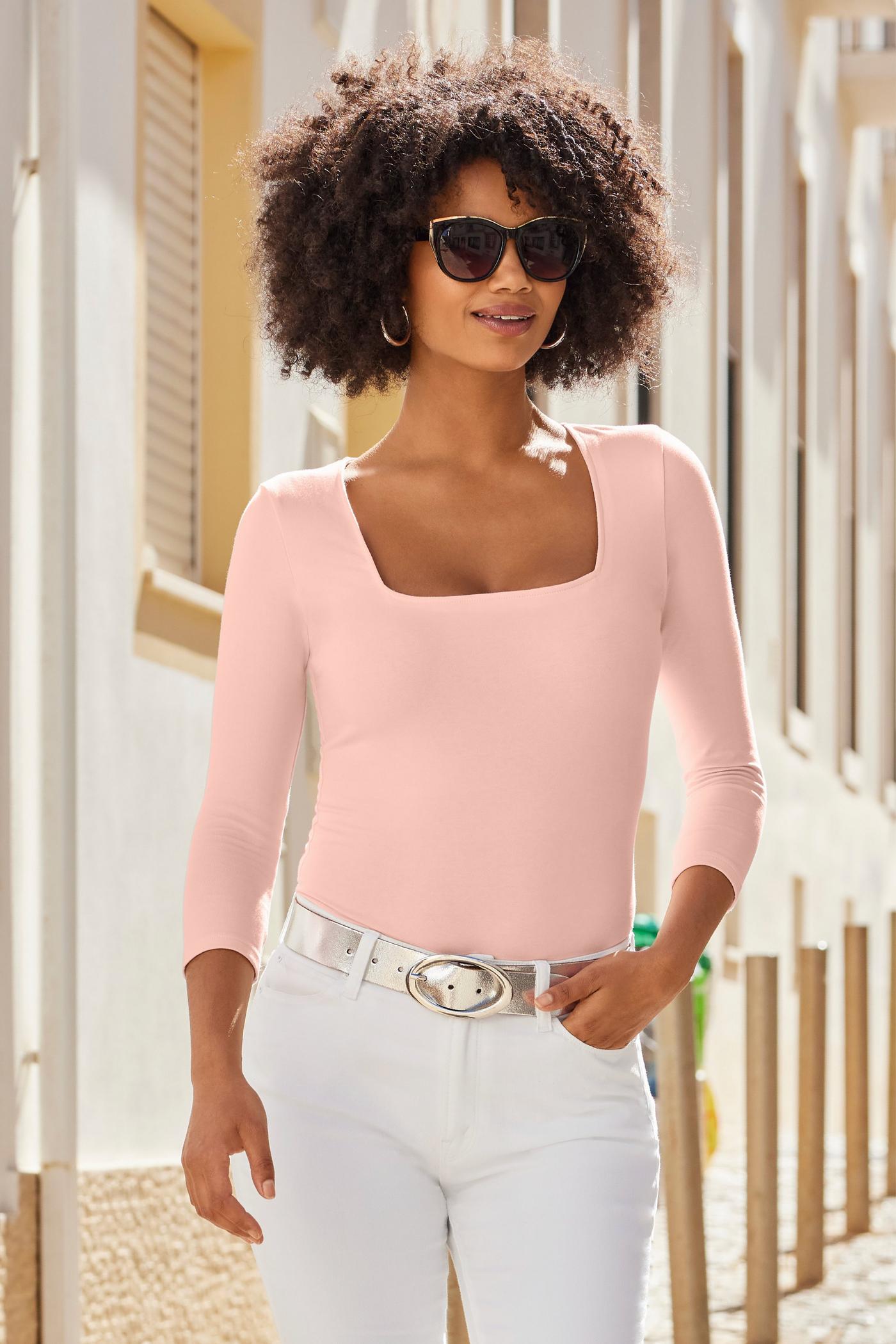 So Sexy Square-Neck Top Pink Dogwood