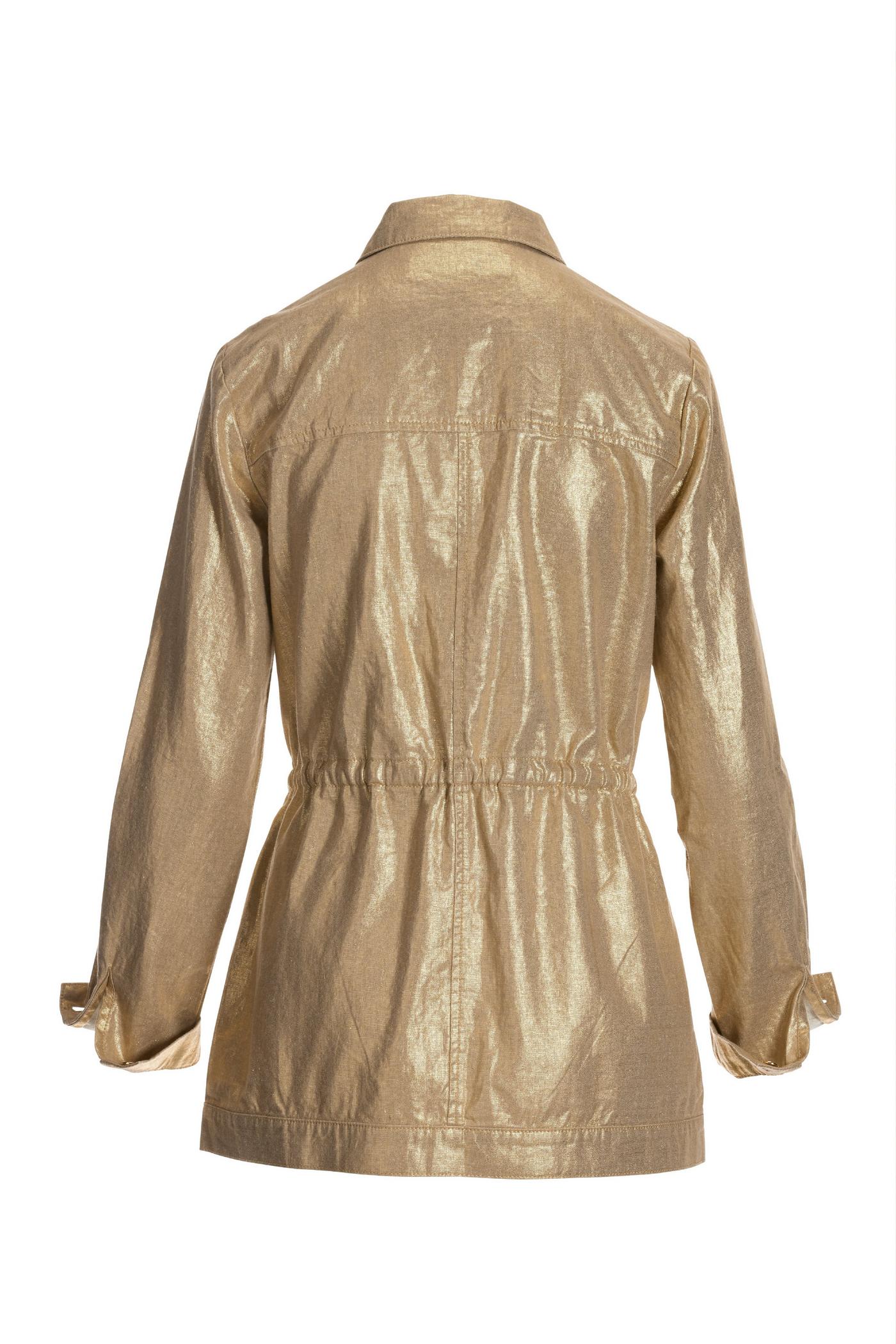 Unlined jacket in ultra-light brass wool, silk and linen