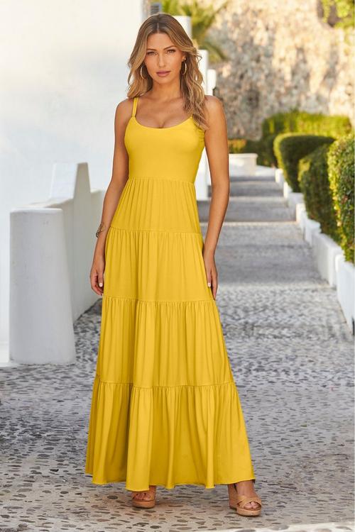 Knit Tiered Maxi Dress Dandelion - Dandelion / XXS