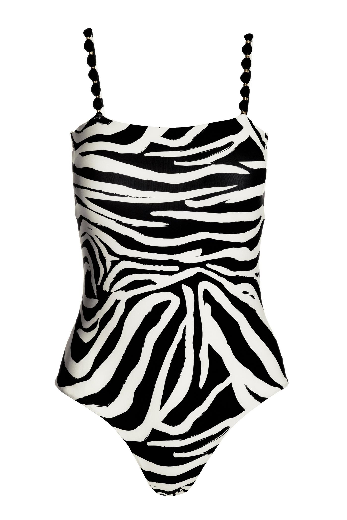 Op Girls 2 Piece Bathing Suit Coral White Black Zebra Print Size 18 Months