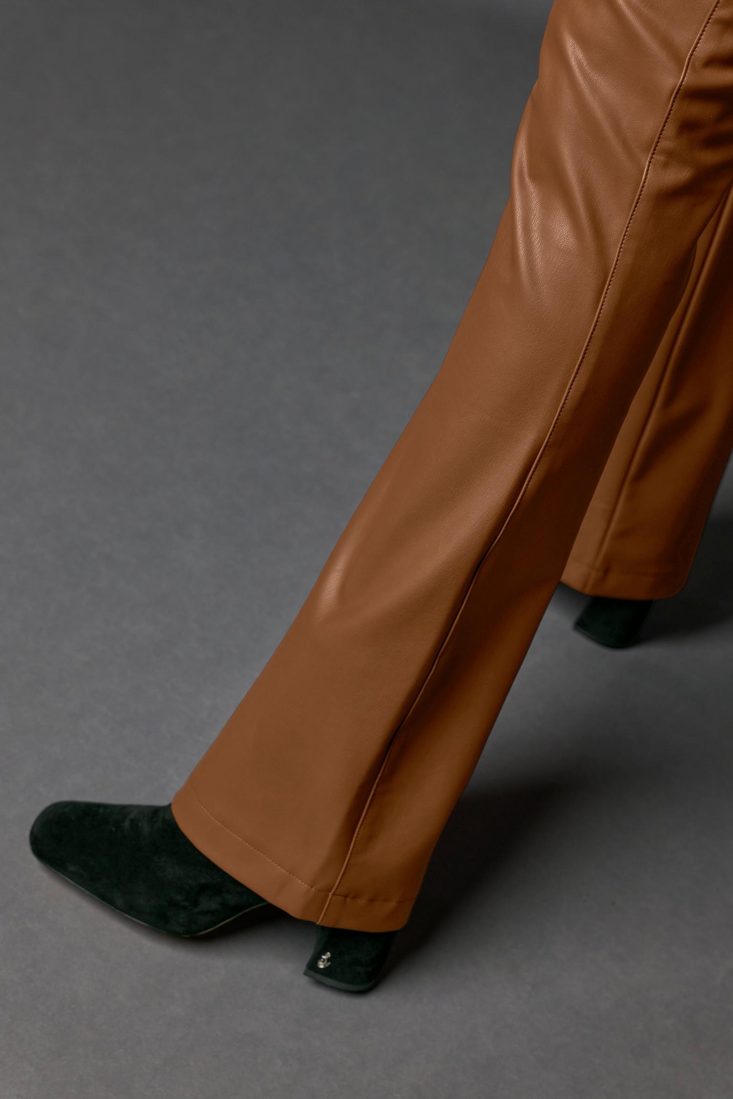 Monterey Faux Leather 5 Pocket Bootcut Pant - Cognac | Boston Proper