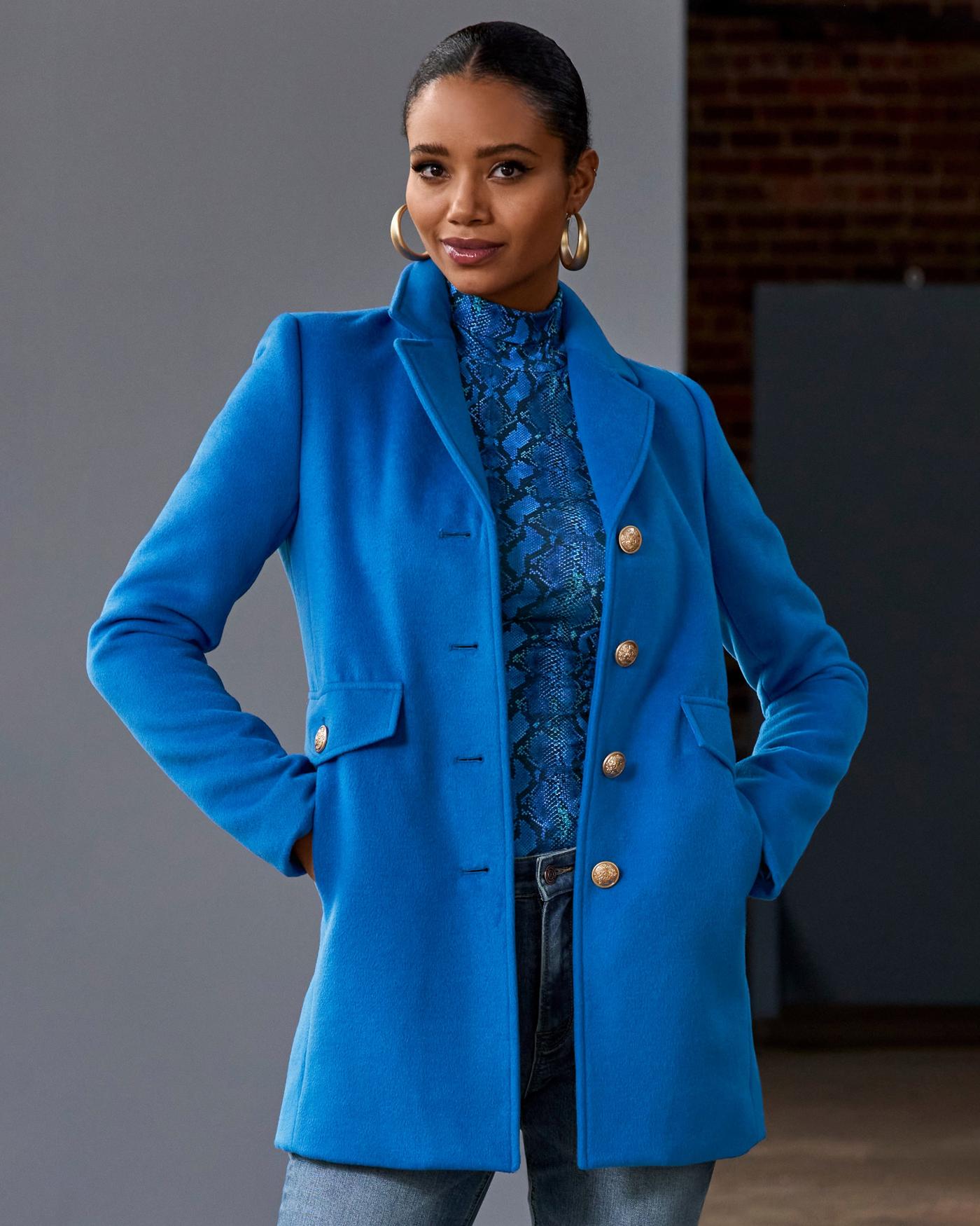 Turquoise clearance wool coat