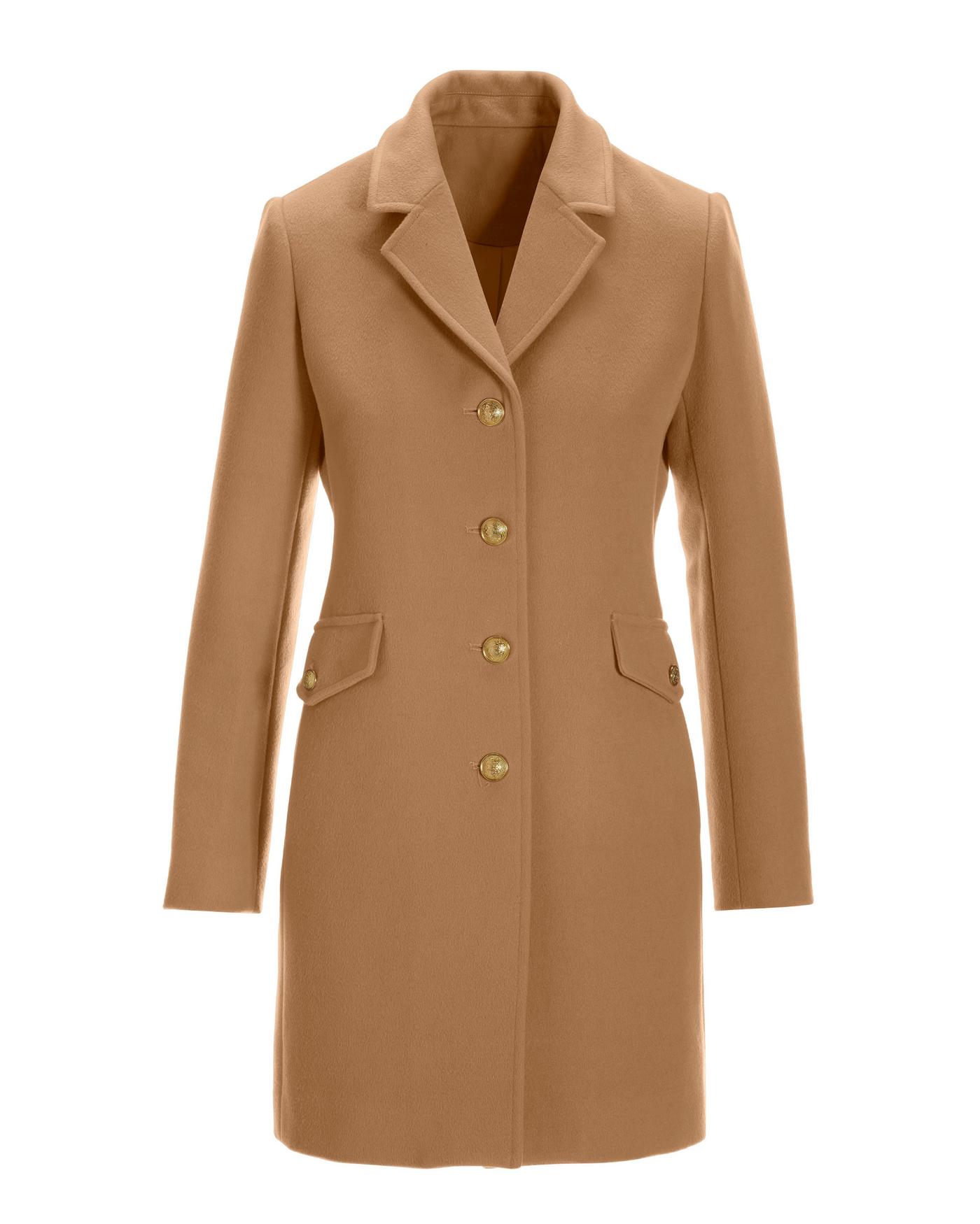 Classic camel cheap wool coat