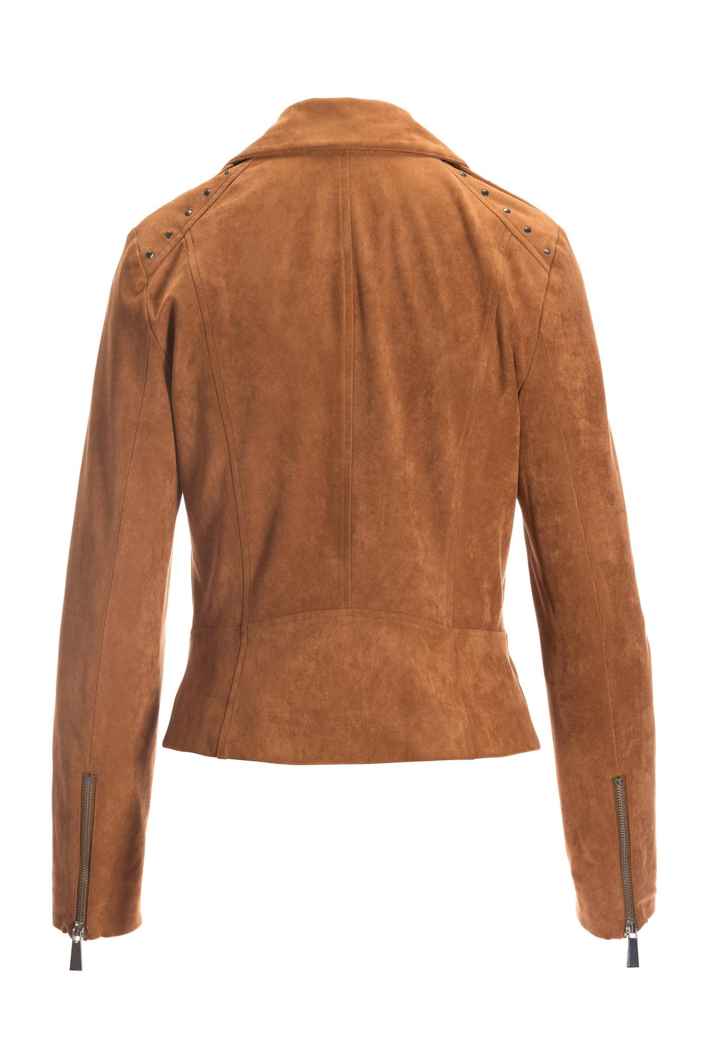 Faux Suede Lace Up Moto Jacket Cognac Boston Proper