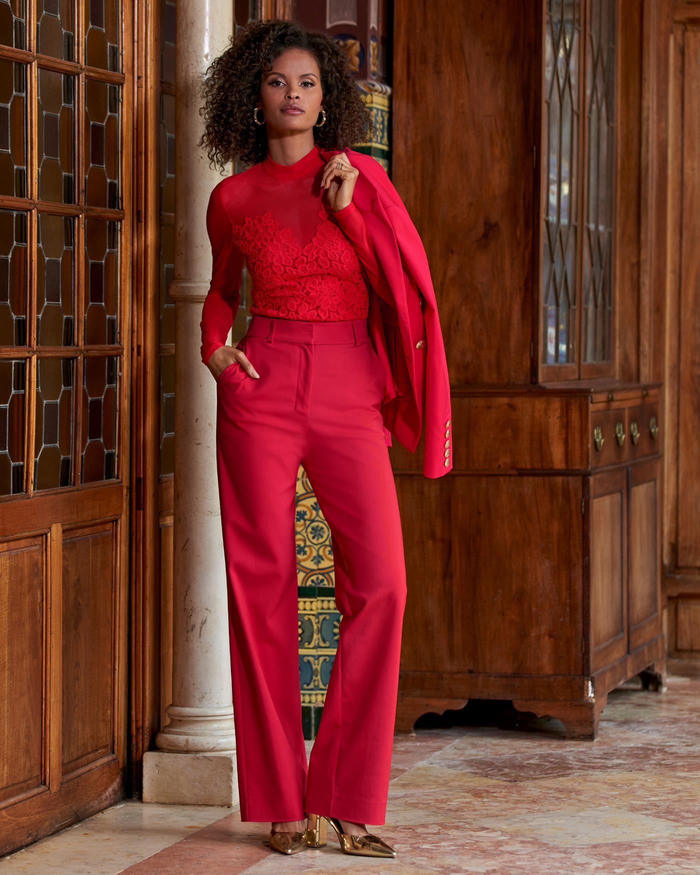 High Waist Pants Are Back  Red wide leg pants, Style, Work attire