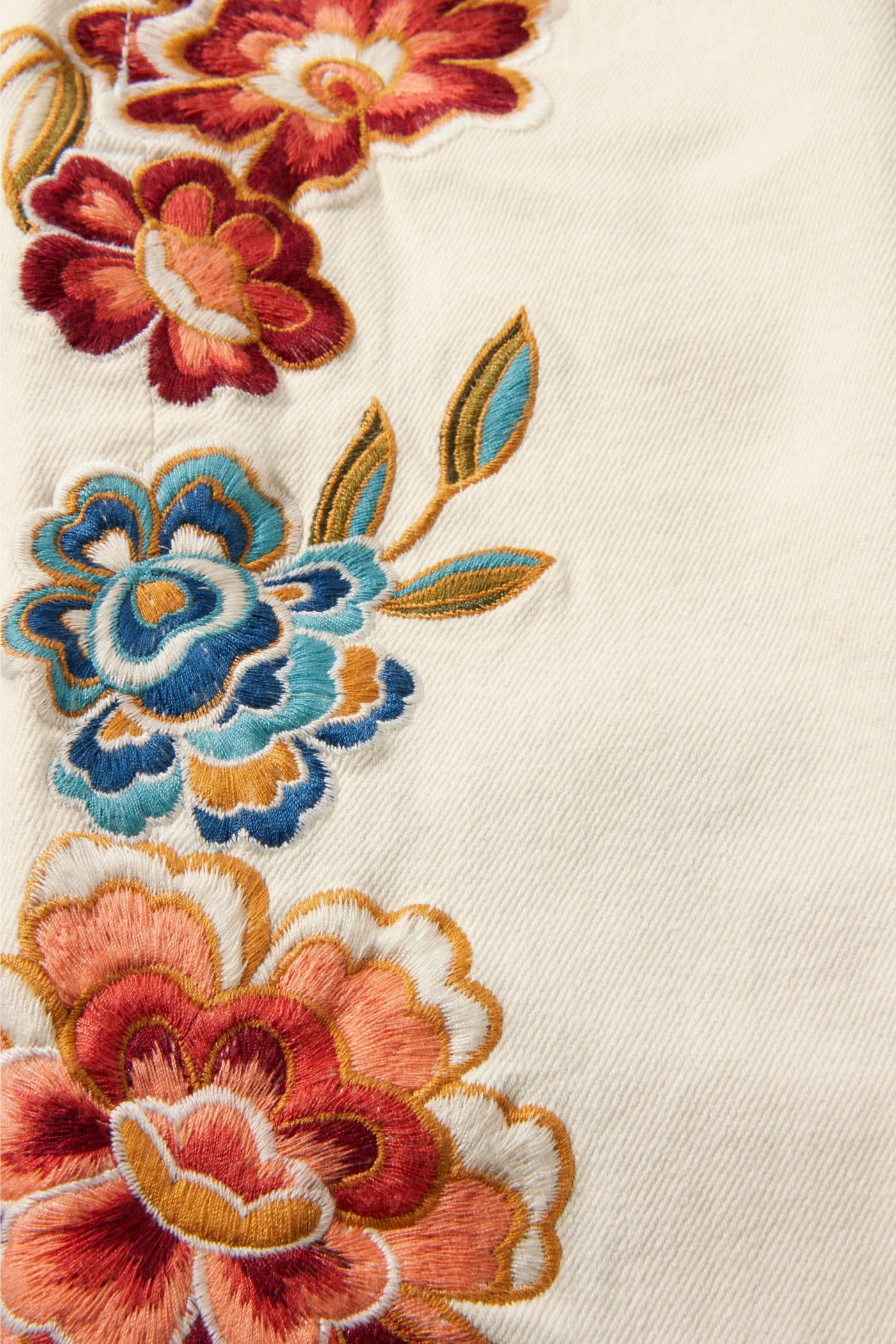 Beautiful Flower Embroidered Cotton Full Sleeves Straight Cut
