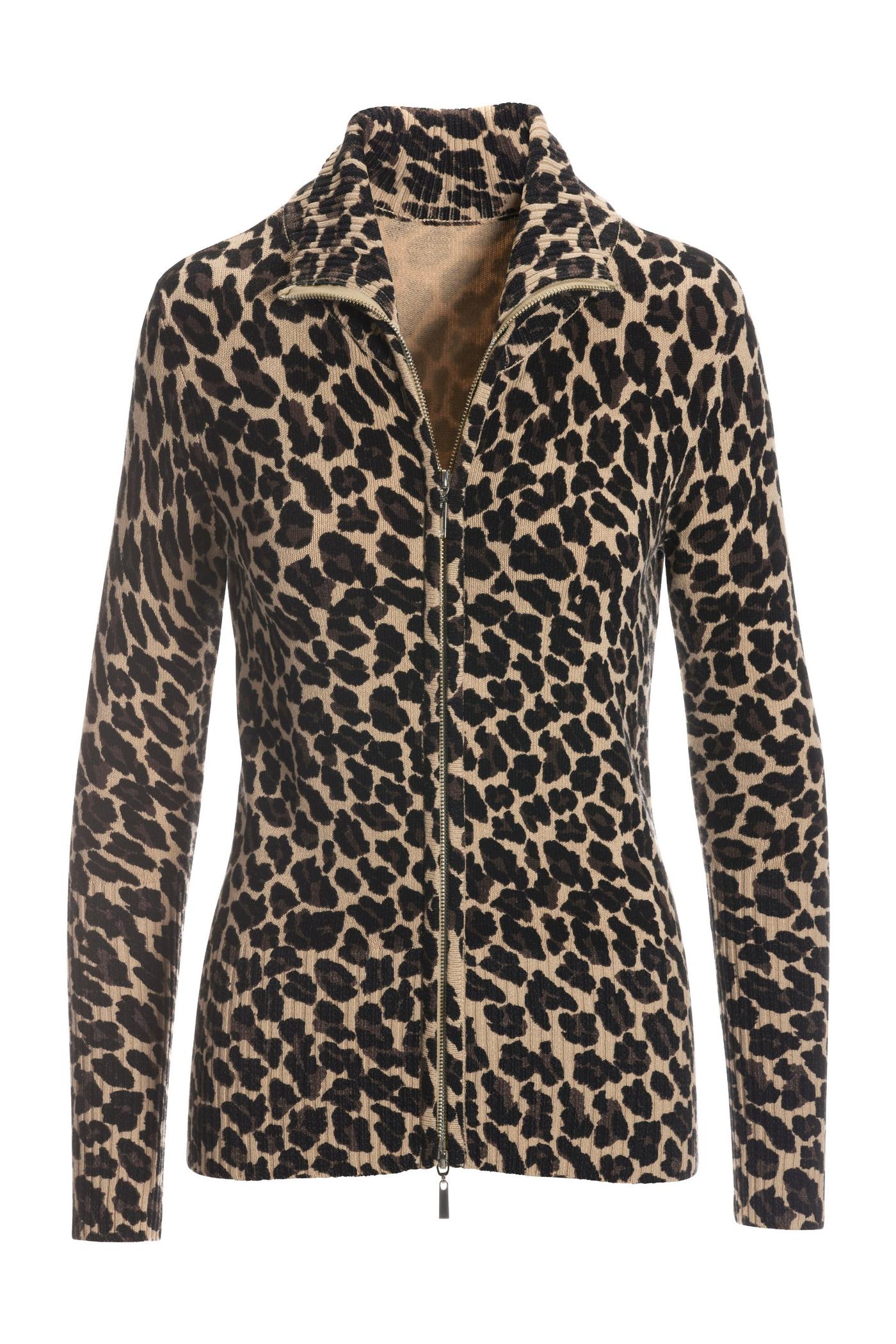 Leopard sale sweater jacket