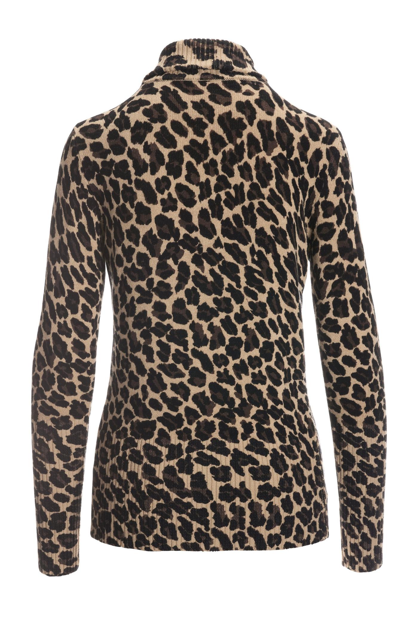 Leopard Zip Up Cardigan Sweater Multi