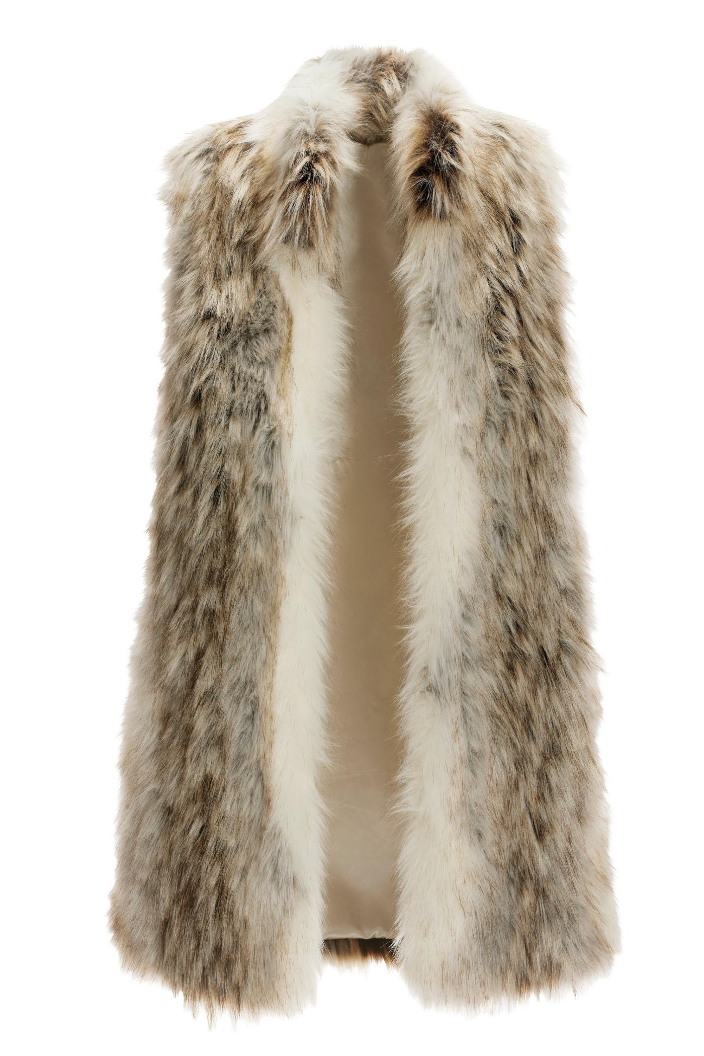 Neutral Faux Fur Vest Brown Multicolor Boston Proper