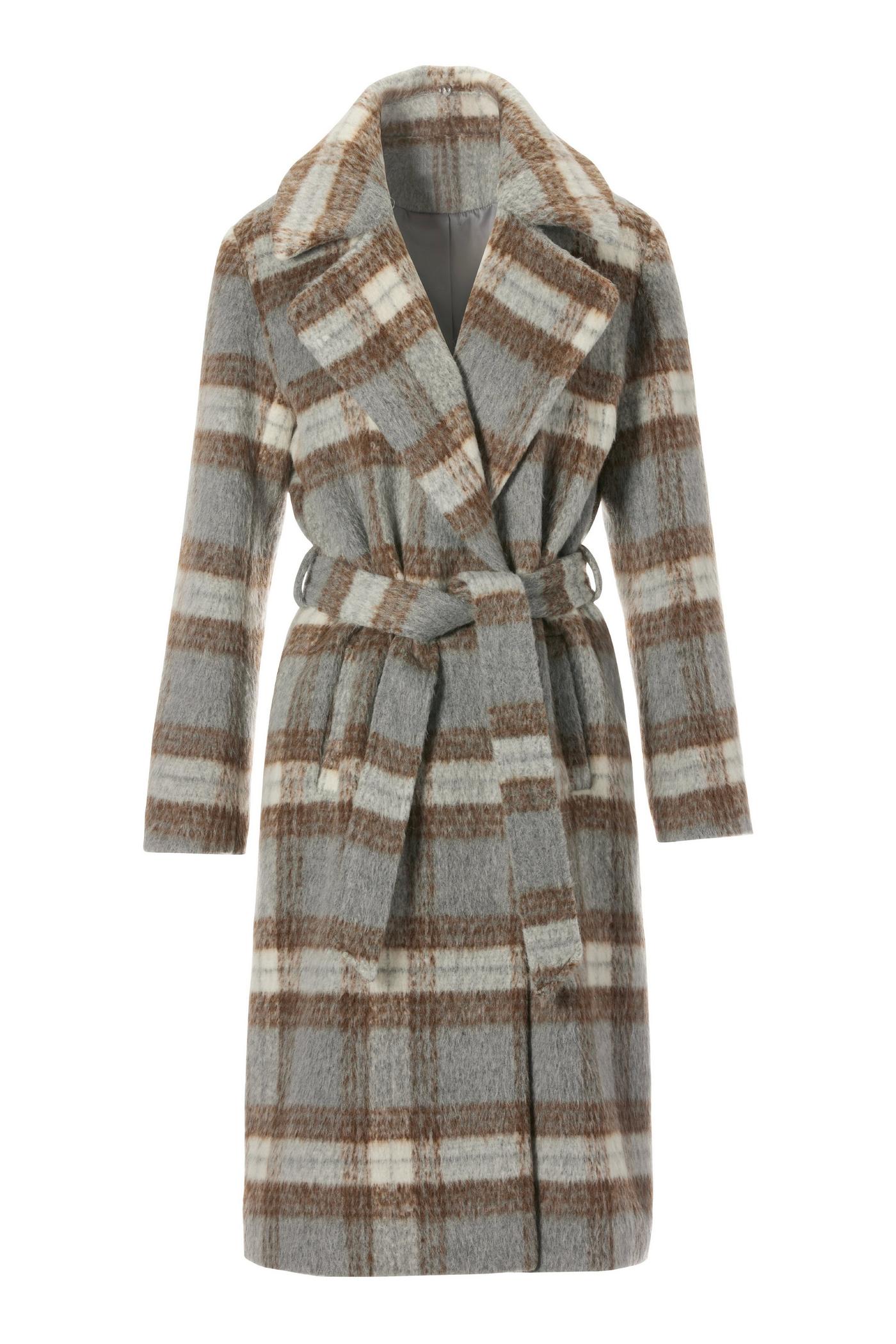 Plaid Coat with Removable Faux-Fur Collar